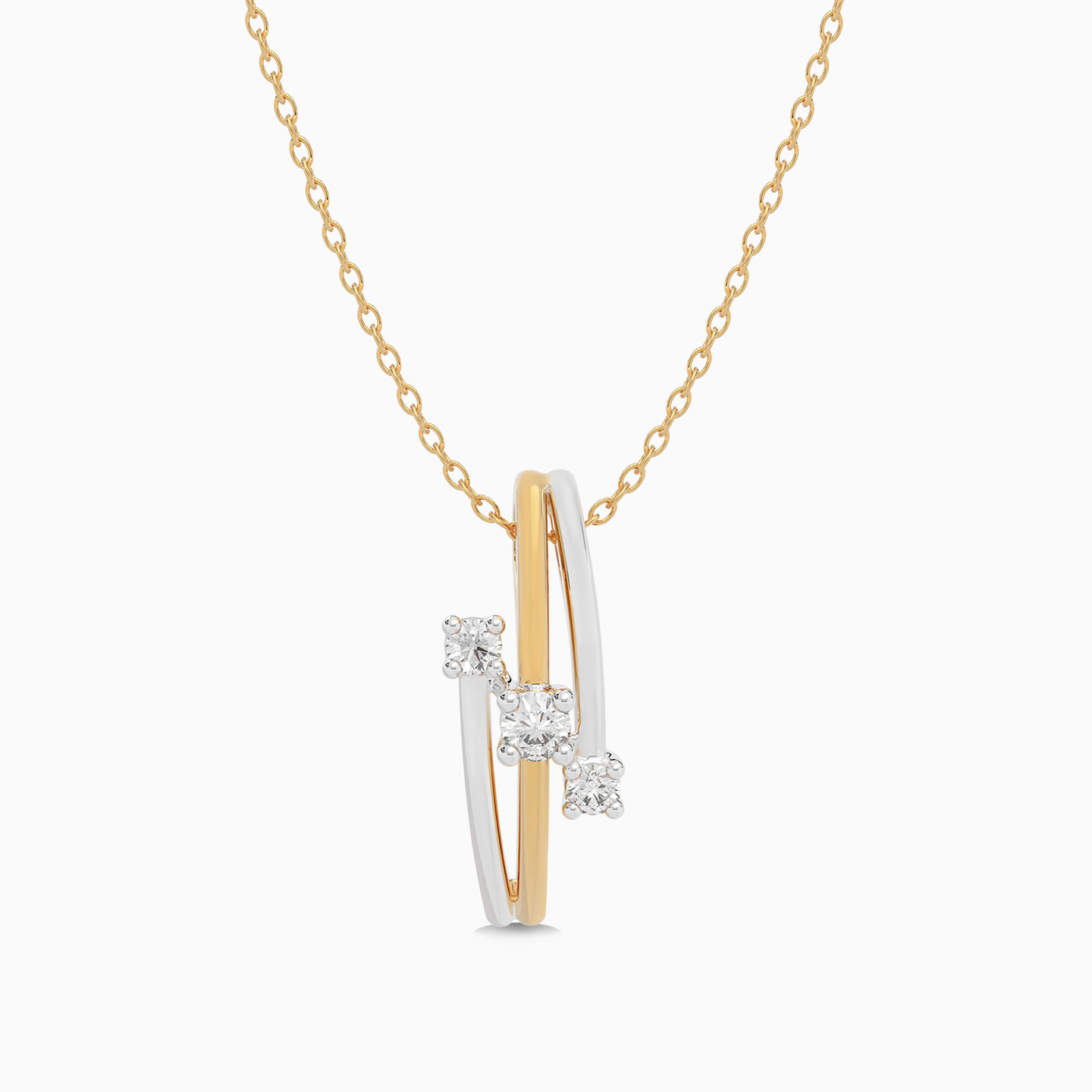 Two Tone Strands Diamond Necklace in 18K Gold Two Tone Strands Diamond Necklace in 18K Gold
