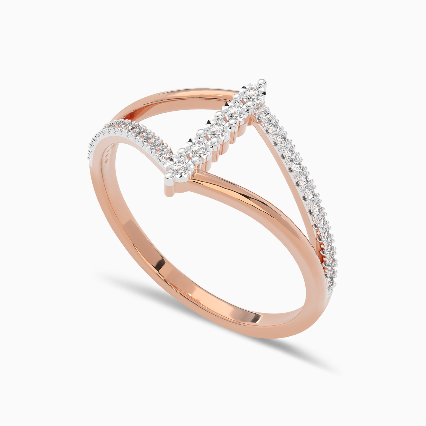 Rhombus Diamond Ring in 18K Gold - 2 Rhombus Diamond Ring in 18K Gold - 2
