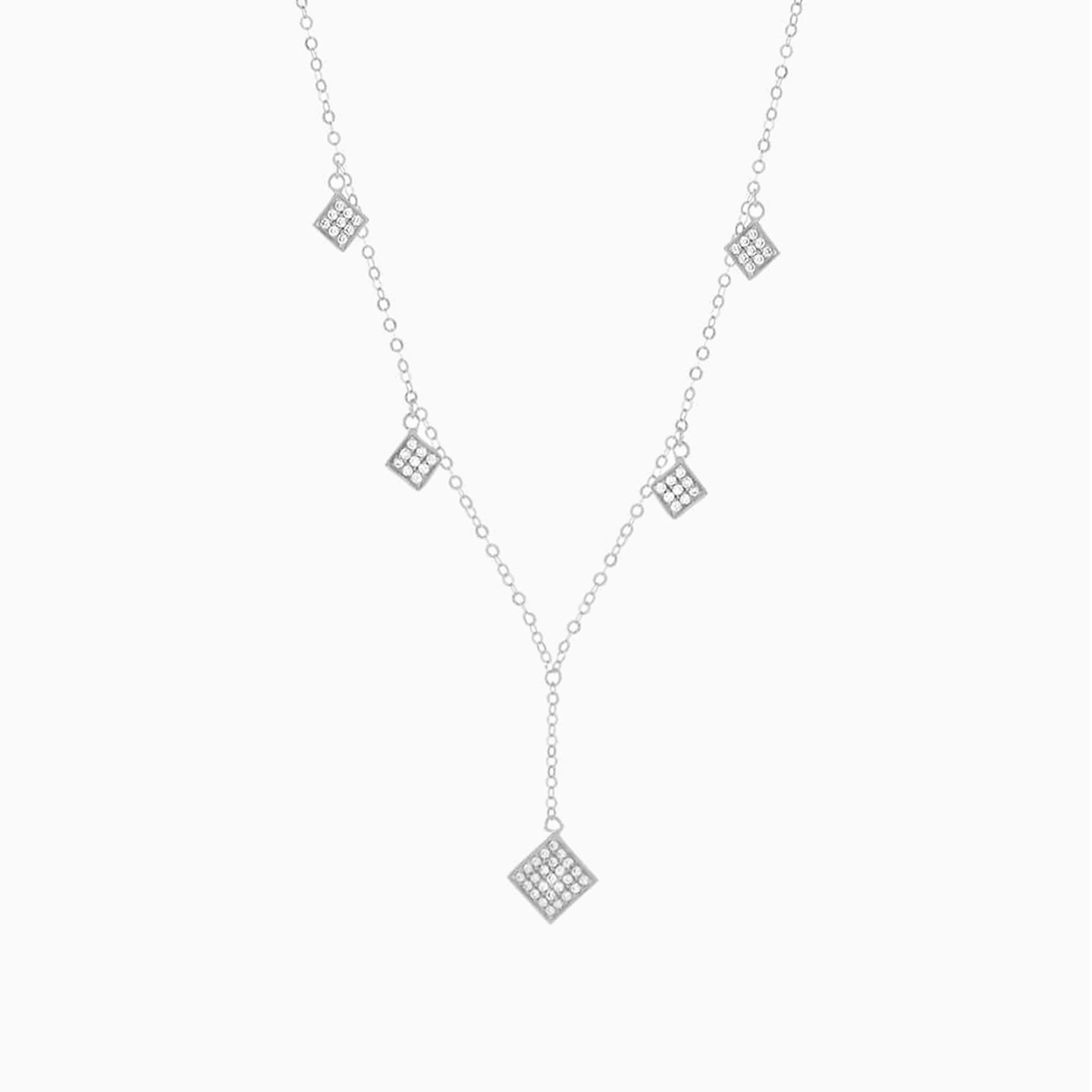 18K Gold Cubic Zirconia Chain Necklace - 2