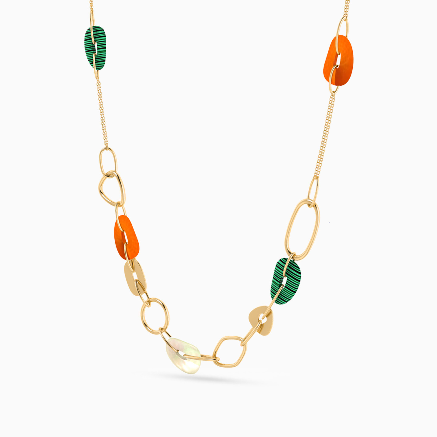 Abstract Pearl Necklace in 18K Gold - 2 Abstract Pearl Necklace in 18K Gold - 2