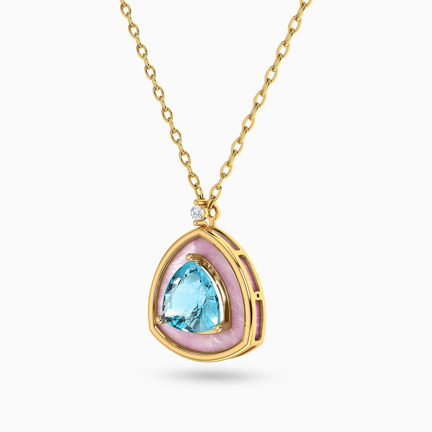 Multishaped Diamond & Colored Stones Necklace in 18K Gold - 2 Multishaped Diamond & Colored Stones Necklace in 18K Gold - 2