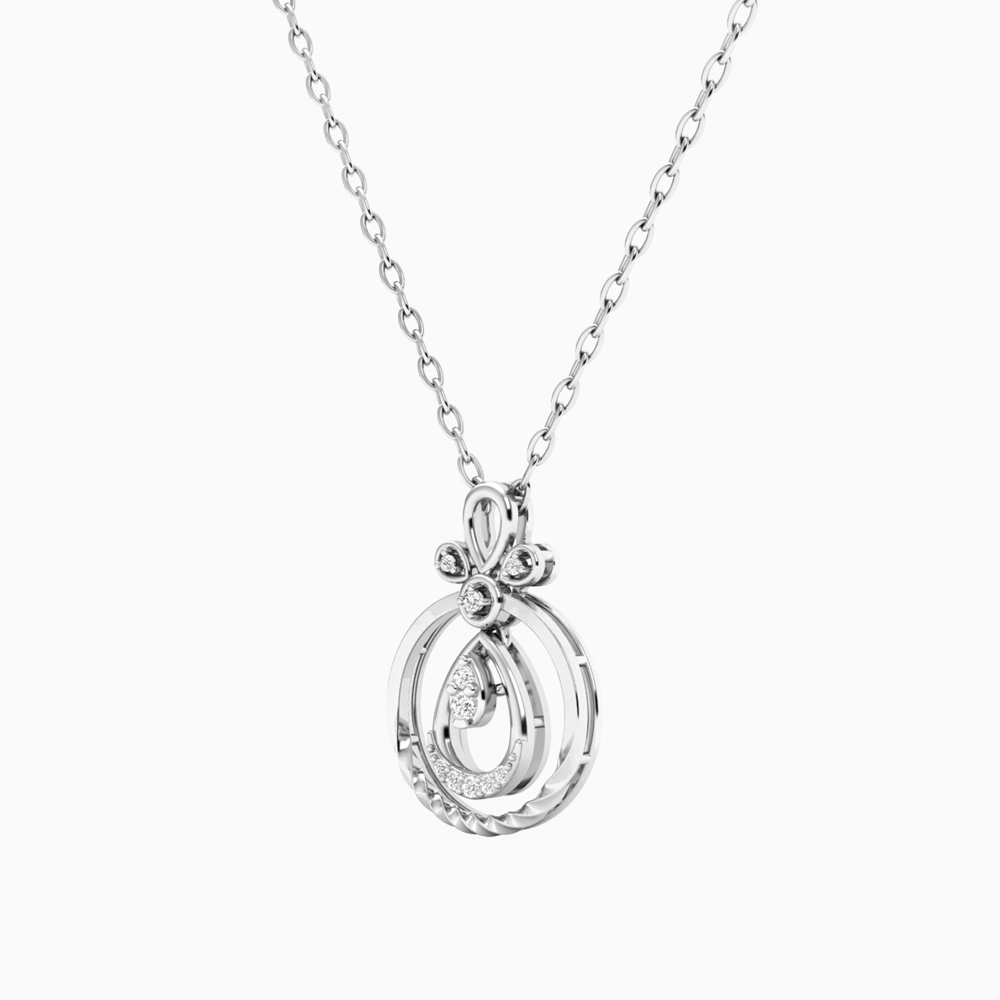 سلسلة ذهب دائرية عيار 18 قيراط مزينة بالألماس - 2 سلسلة ذهب دائرية عيار 18 قيراط مزينة بالألماس - 2