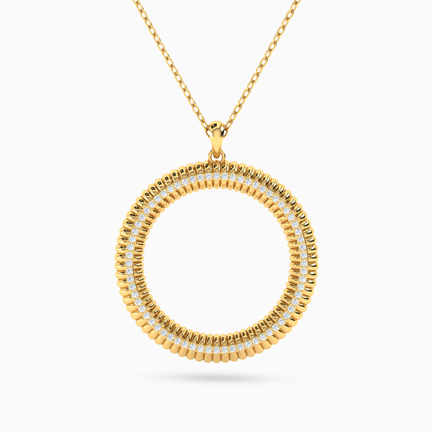 Circle Cubic Zirconia Necklace in 18K Gold Circle Cubic Zirconia Necklace in 18K Gold