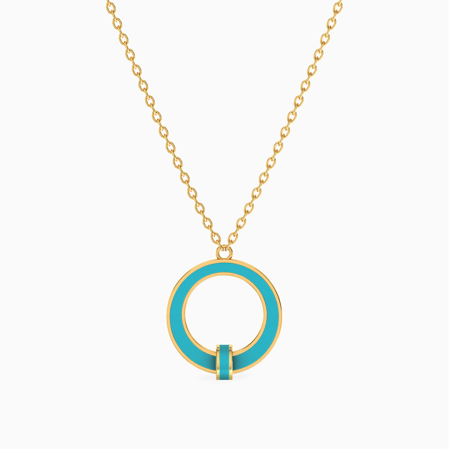 Circle Enamel Coated Necklace in 18K Gold Circle Enamel Coated Necklace in 18K Gold