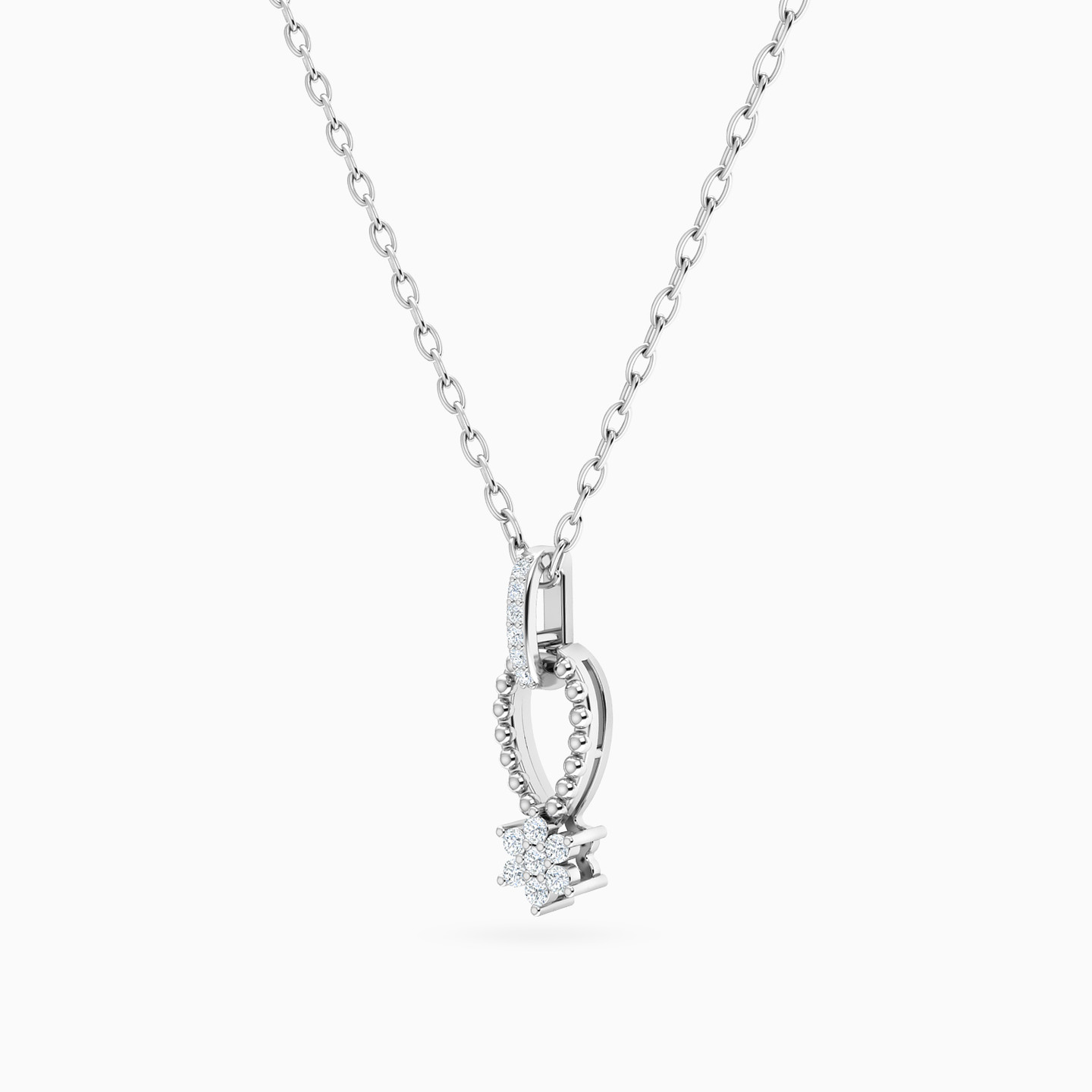 18K Gold Diamond Pendant Necklace - 2