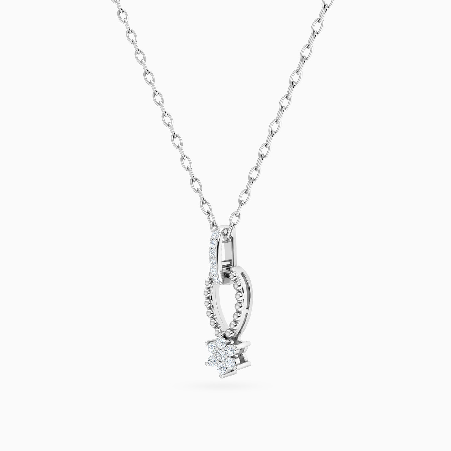 Pear Diamond Necklace in 18K Gold - 2 Pear Diamond Necklace in 18K Gold - 2