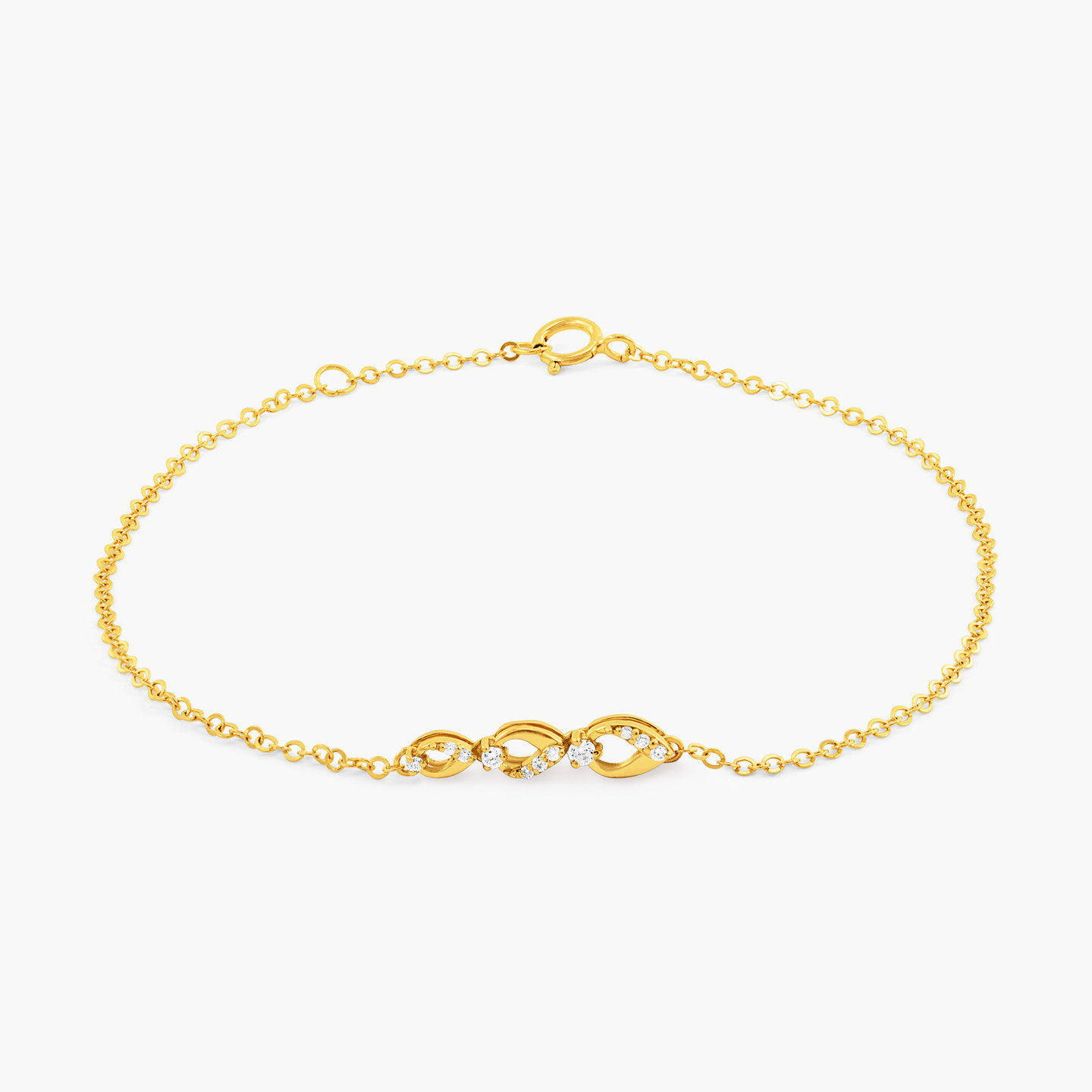 18K Gold Diamond Chain Bracelet - 4