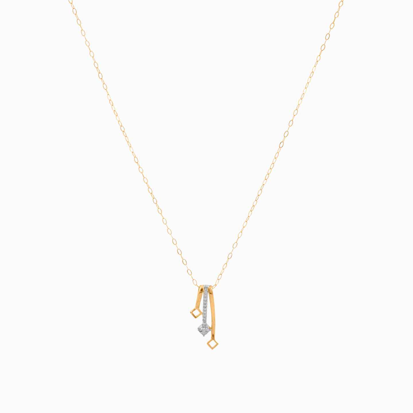 Abstract Diamond Necklace in 18K Gold - 3 Abstract Diamond Necklace in 18K Gold - 3