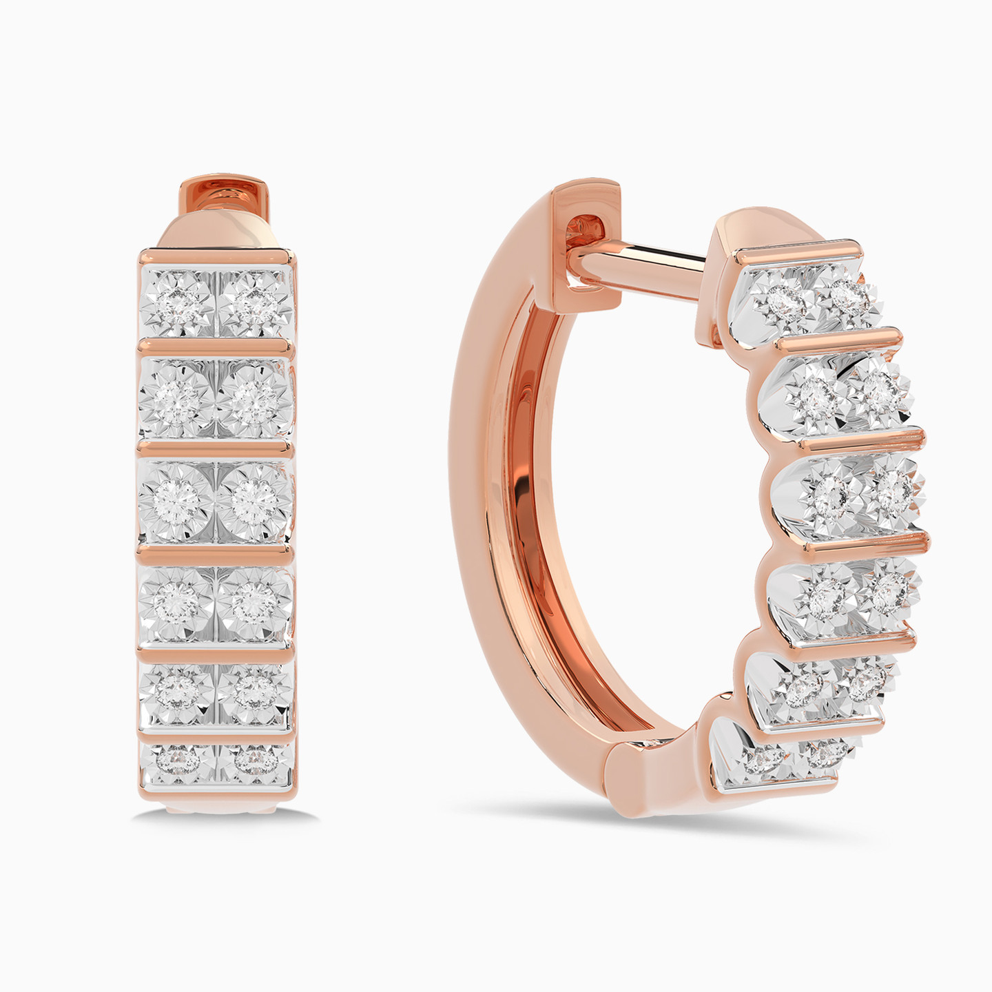 Small Diamond Hoop Earrings in 18K Gold Small Diamond Hoop Earrings in 18K Gold