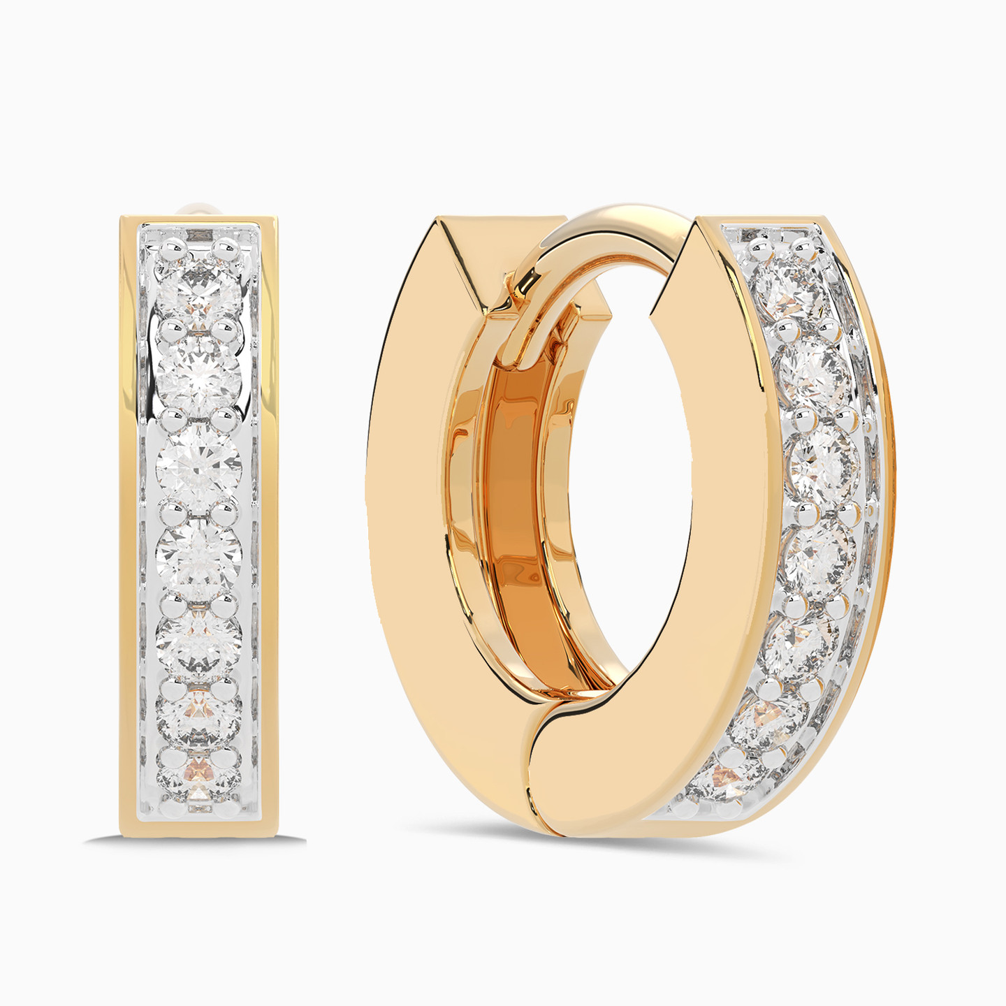 Small Diamond Hoop Earrings in 18K Gold Small Diamond Hoop Earrings in 18K Gold