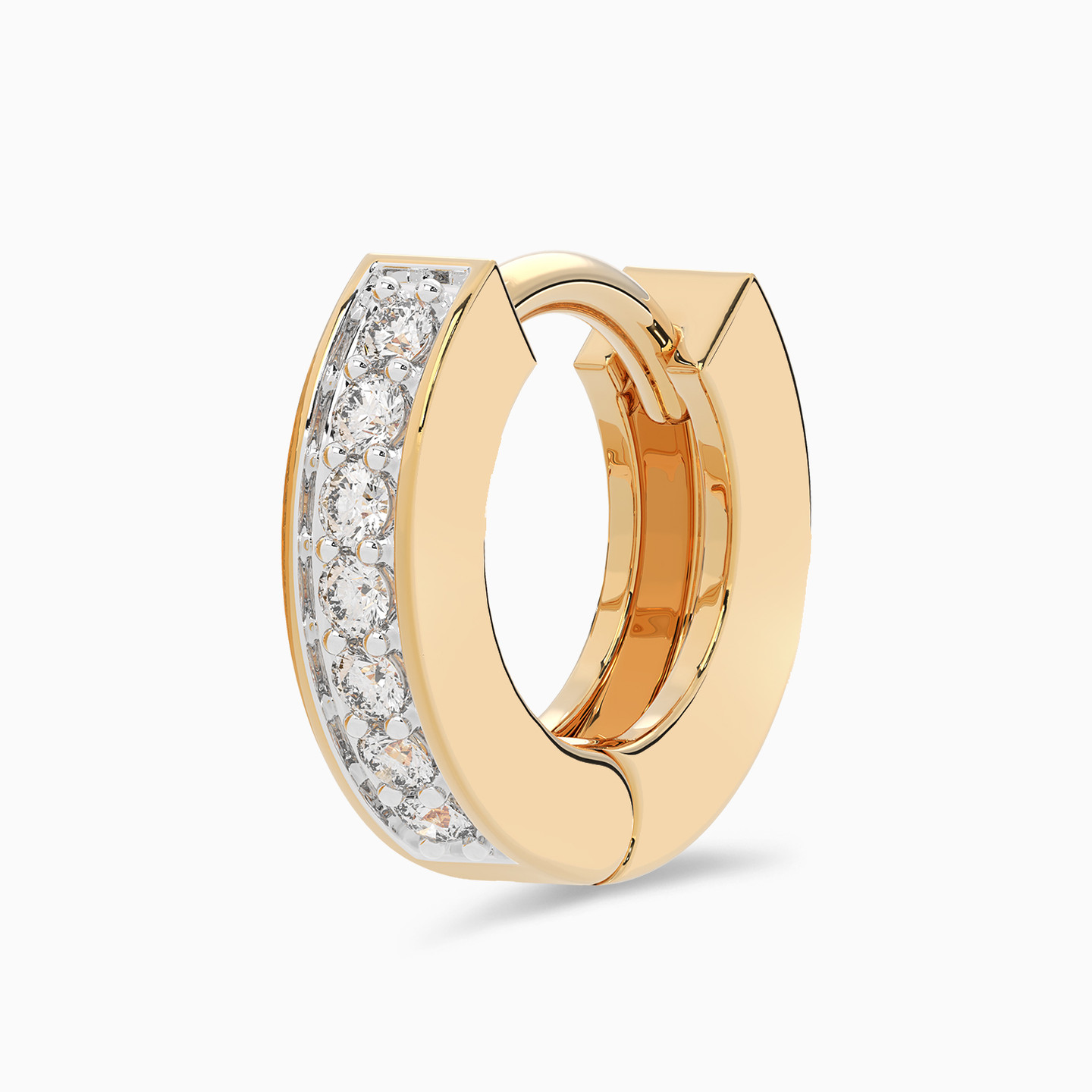 Small Diamond Hoop Earrings in 18K Gold - 3 Small Diamond Hoop Earrings in 18K Gold - 3
