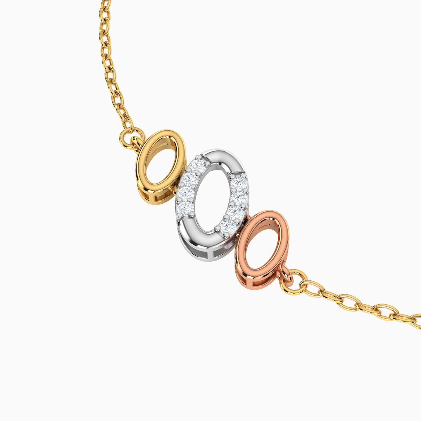 Oval Diamond Chain Bracelet in 18K Gold - 3 Oval Diamond Chain Bracelet in 18K Gold - 3