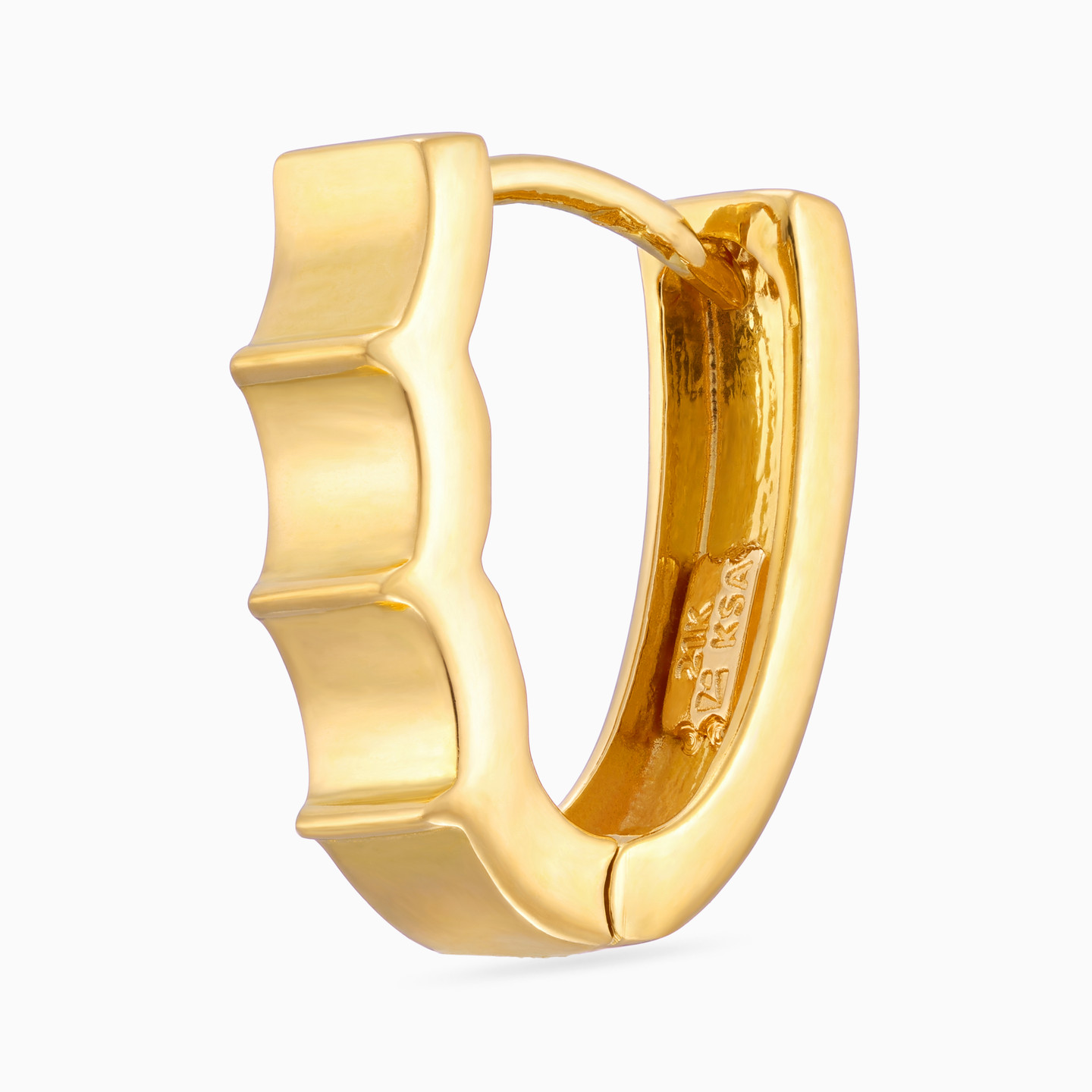 Textured Hoop Earrings in 21K Gold - 5 Textured Hoop Earrings in 21K Gold - 5