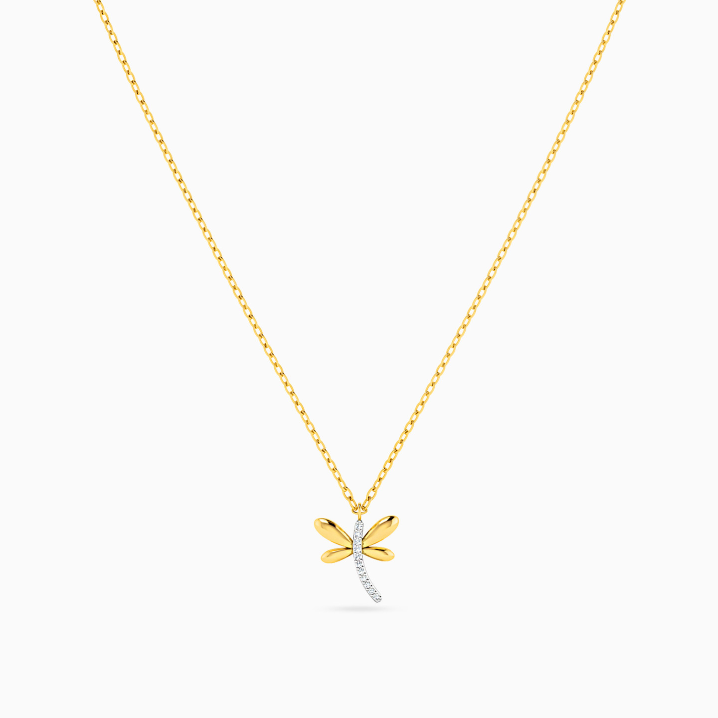 سلسلة ذهب Dragonfly عيار 18 قيراط مزينة بالألماس - 3 سلسلة ذهب Dragonfly عيار 18 قيراط مزينة بالألماس - 3