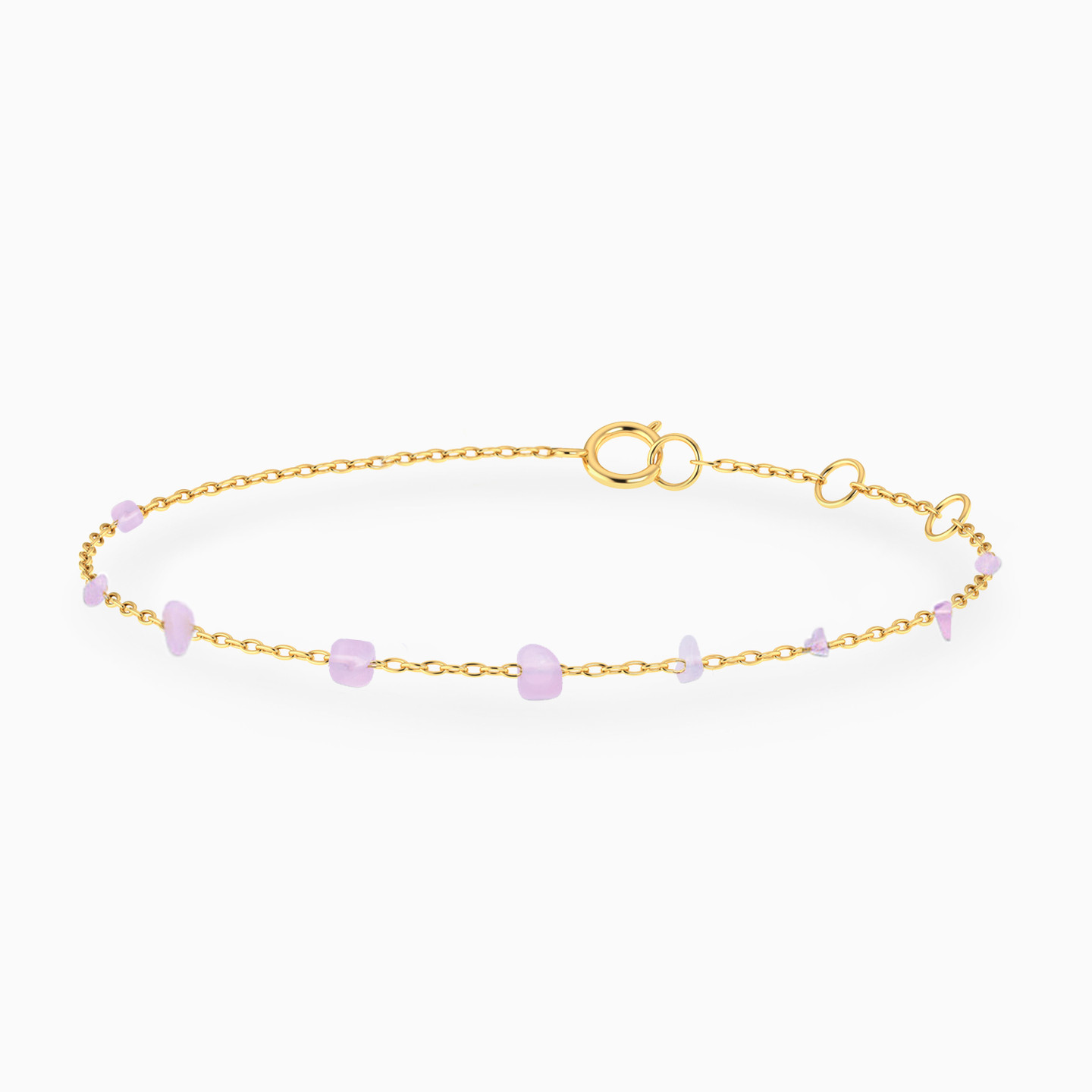 Square Rose Stone Gold Plated Chain Bracelet Square Rose Stone Gold Plated Chain Bracelet