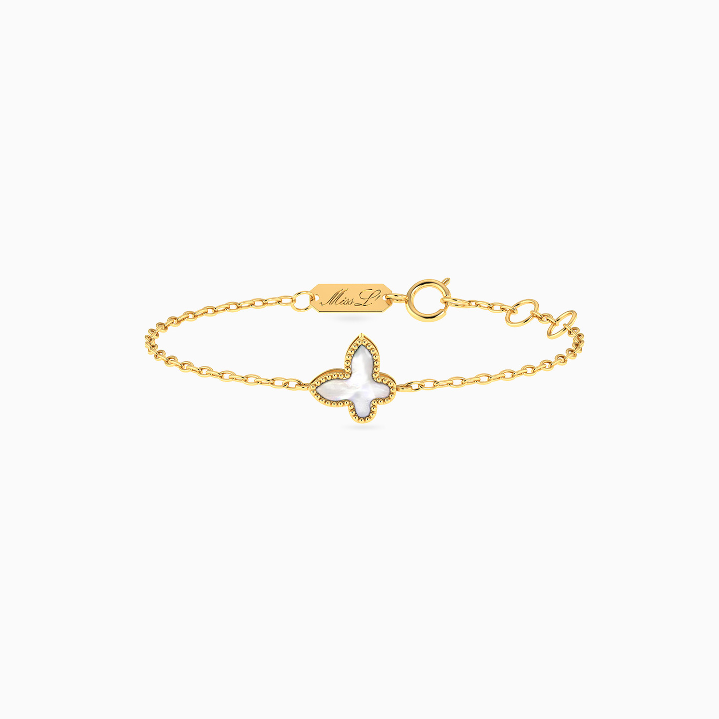 Kids Butterfly Pearls Chain Bracelet in 18K Gold Kids Butterfly Pearls Chain Bracelet in 18K Gold