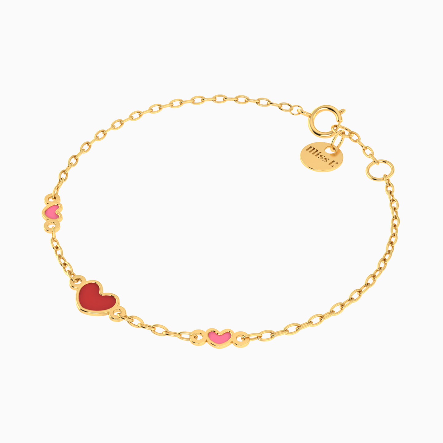 Kids Heart Chain Bracelet in 18K Gold - 2 Kids Heart Chain Bracelet in 18K Gold - 2