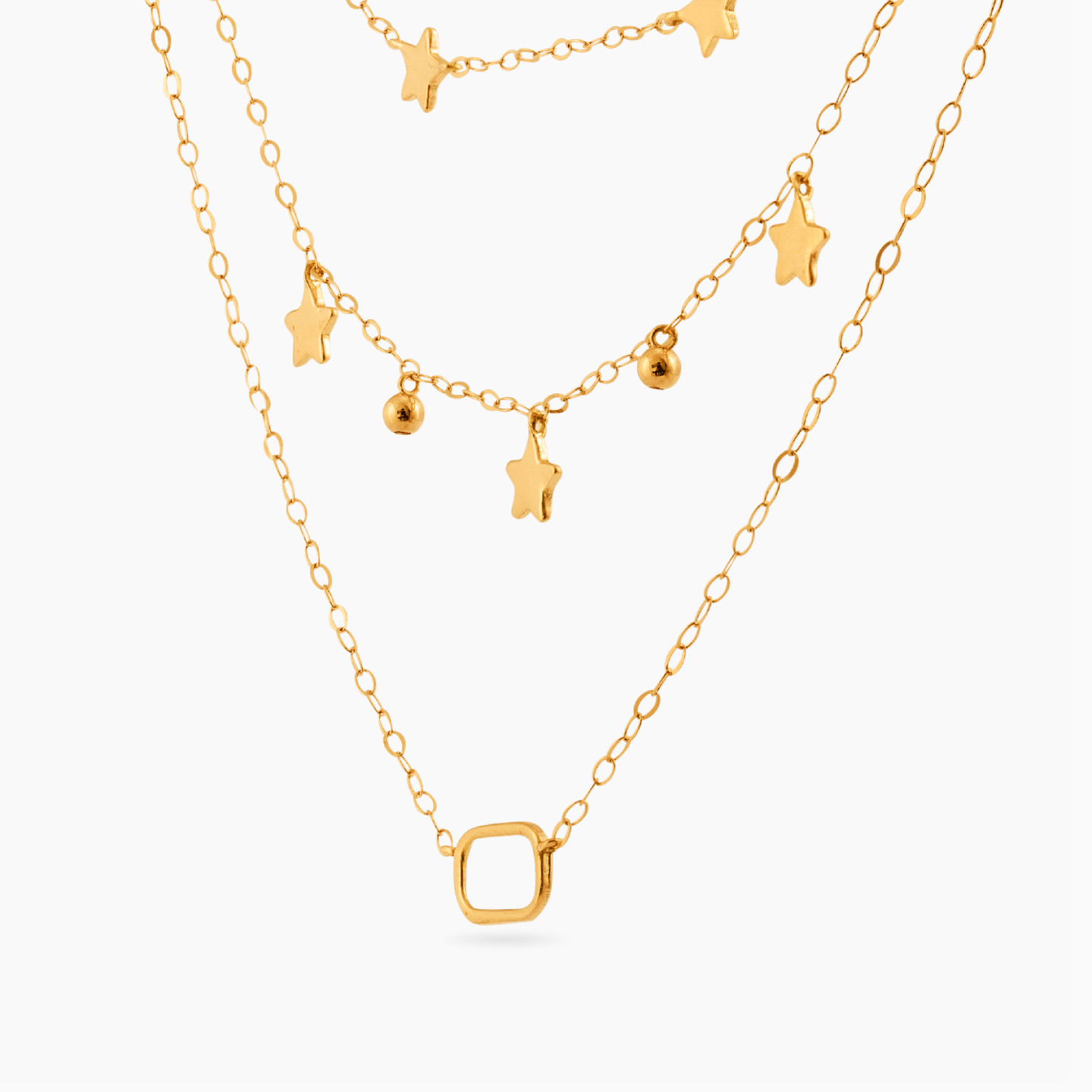 Star Layered Necklace in 18K Gold - 2