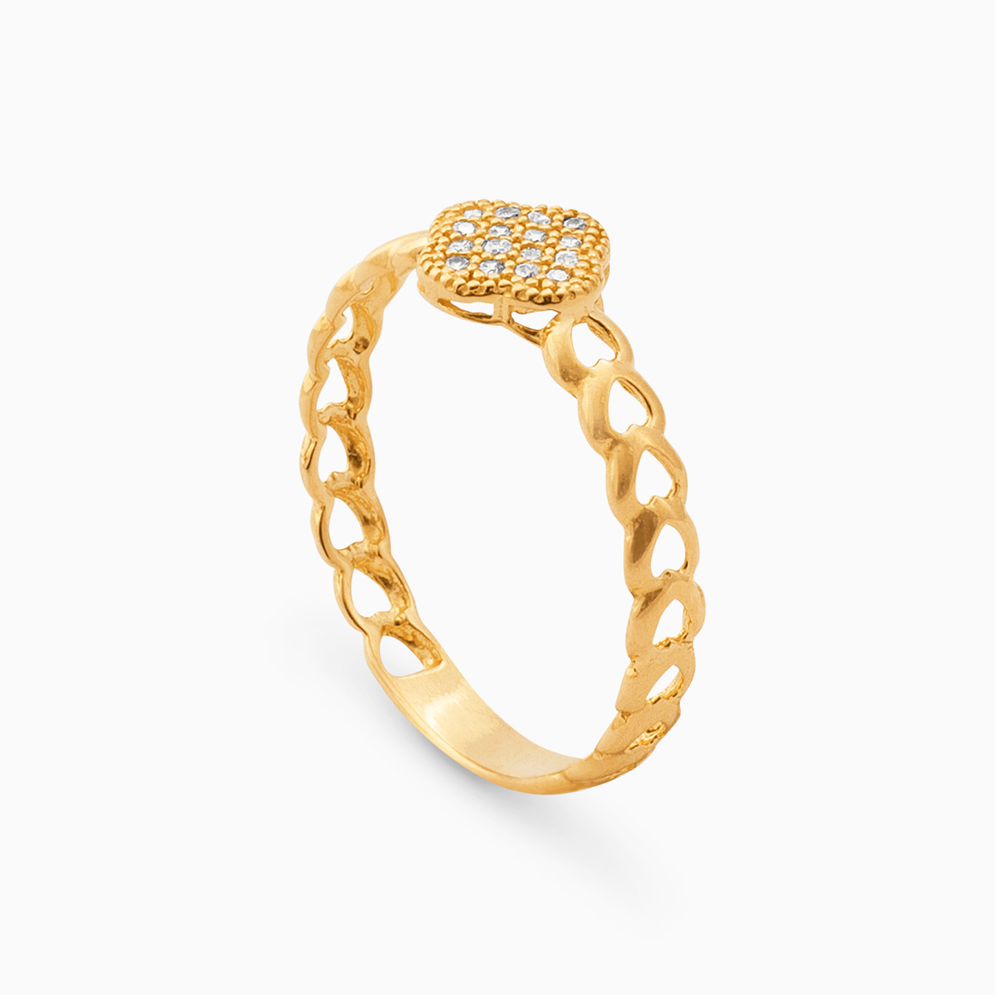 21K Gold Cubic Zirconia Statement Ring - 2