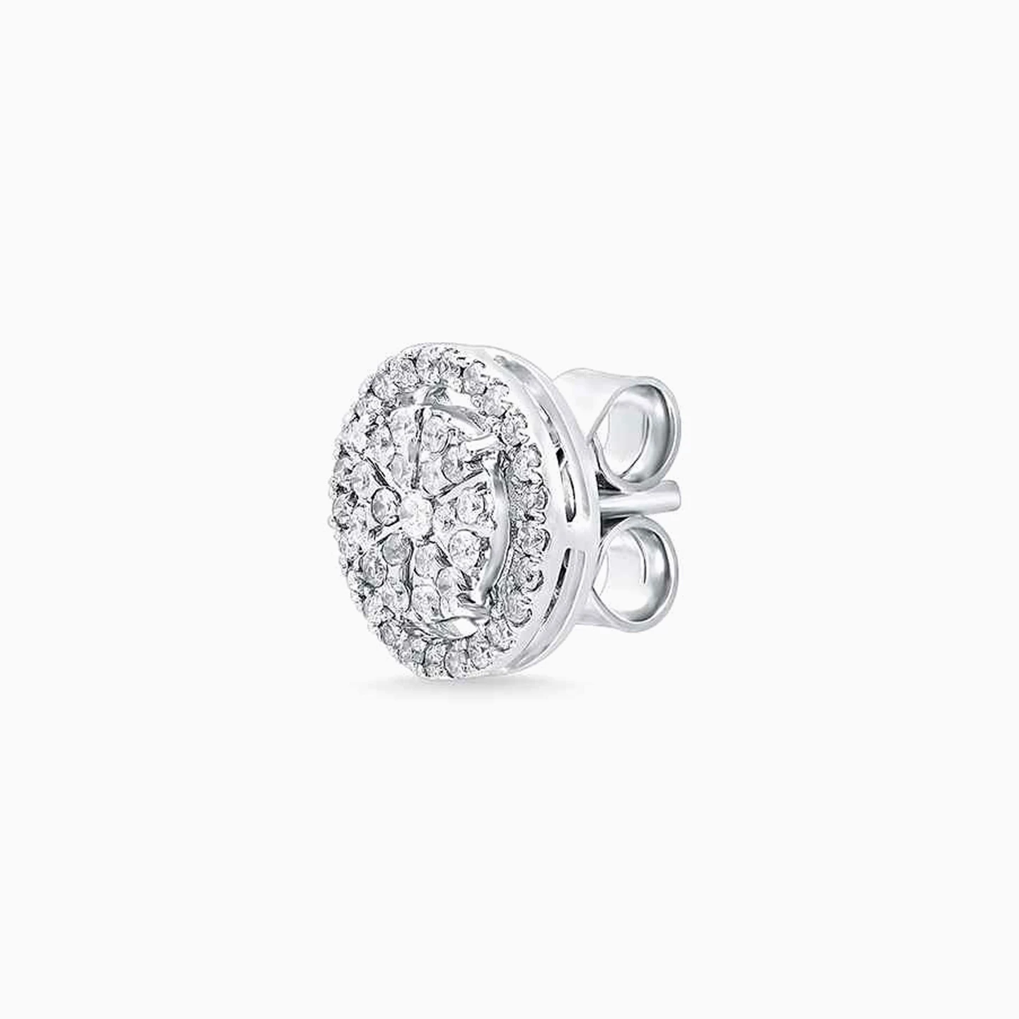 Circle Diamond Stud Earrings in 18K Gold - 4 Circle Diamond Stud Earrings in 18K Gold - 4