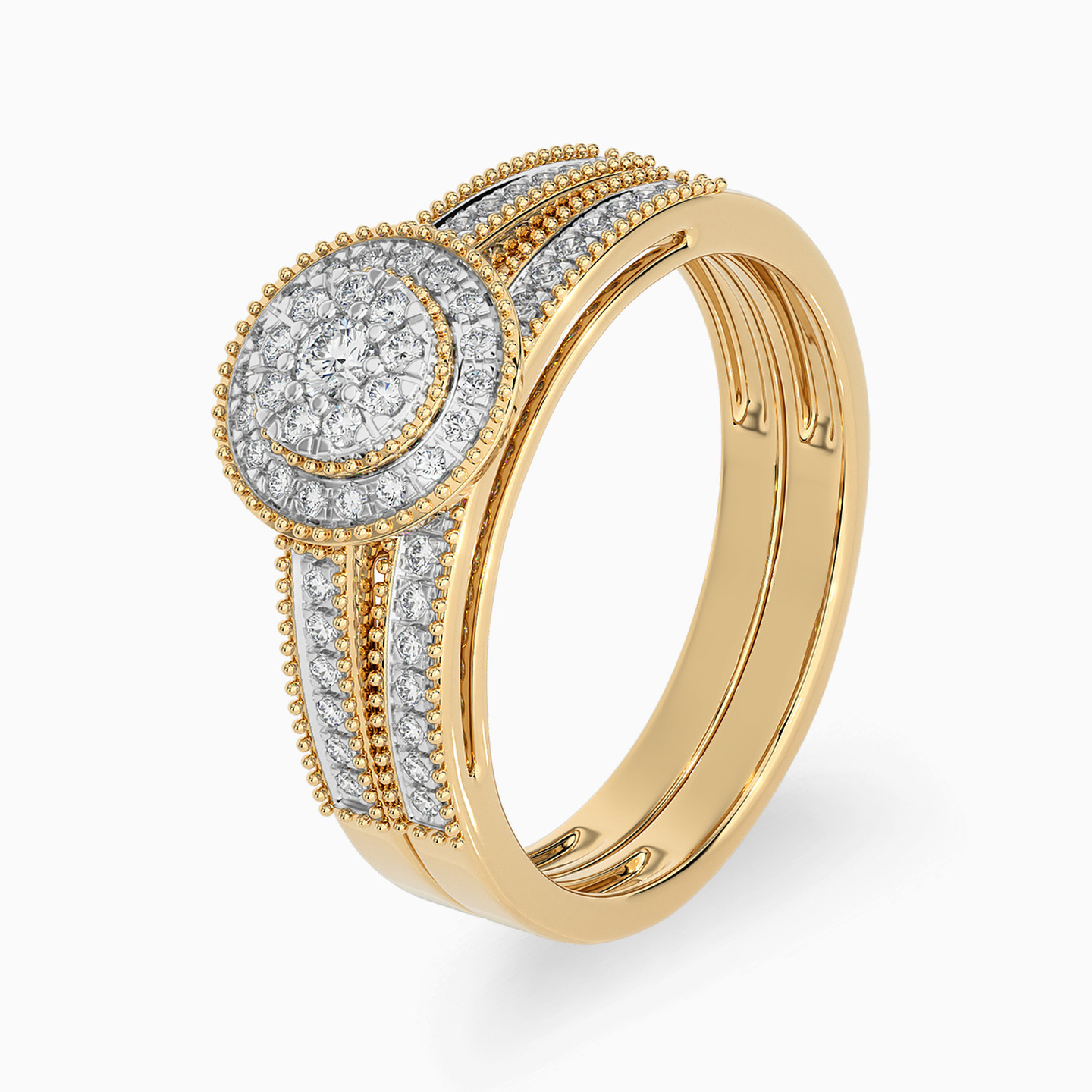 Circle Diamond Twin Rings in 18K Gold Circle Diamond Twin Rings in 18K Gold