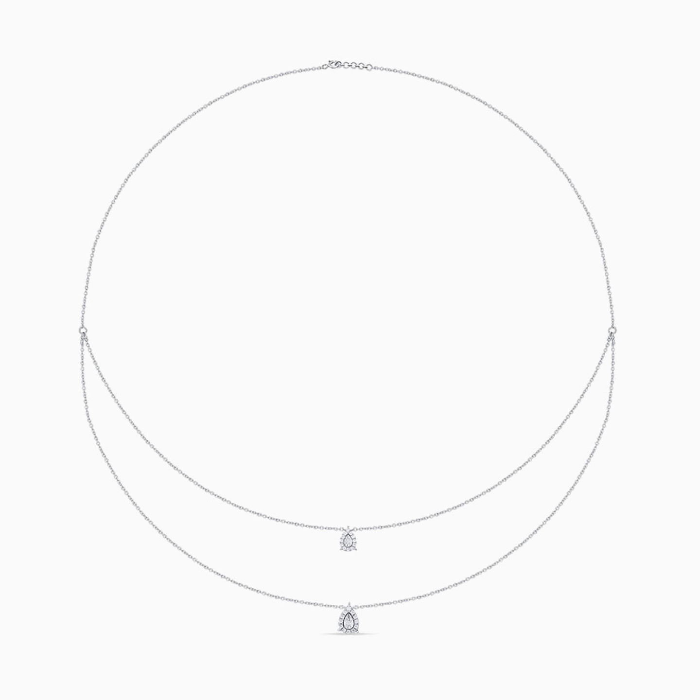 Pear Diamond Layered Necklace in 18K Gold Pear Diamond Layered Necklace in 18K Gold