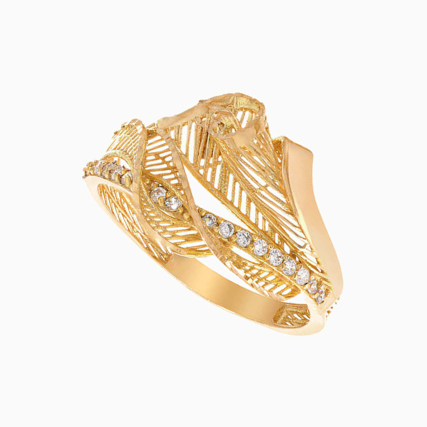 21K Gold Cubic Zirconia Statement Ring - 2