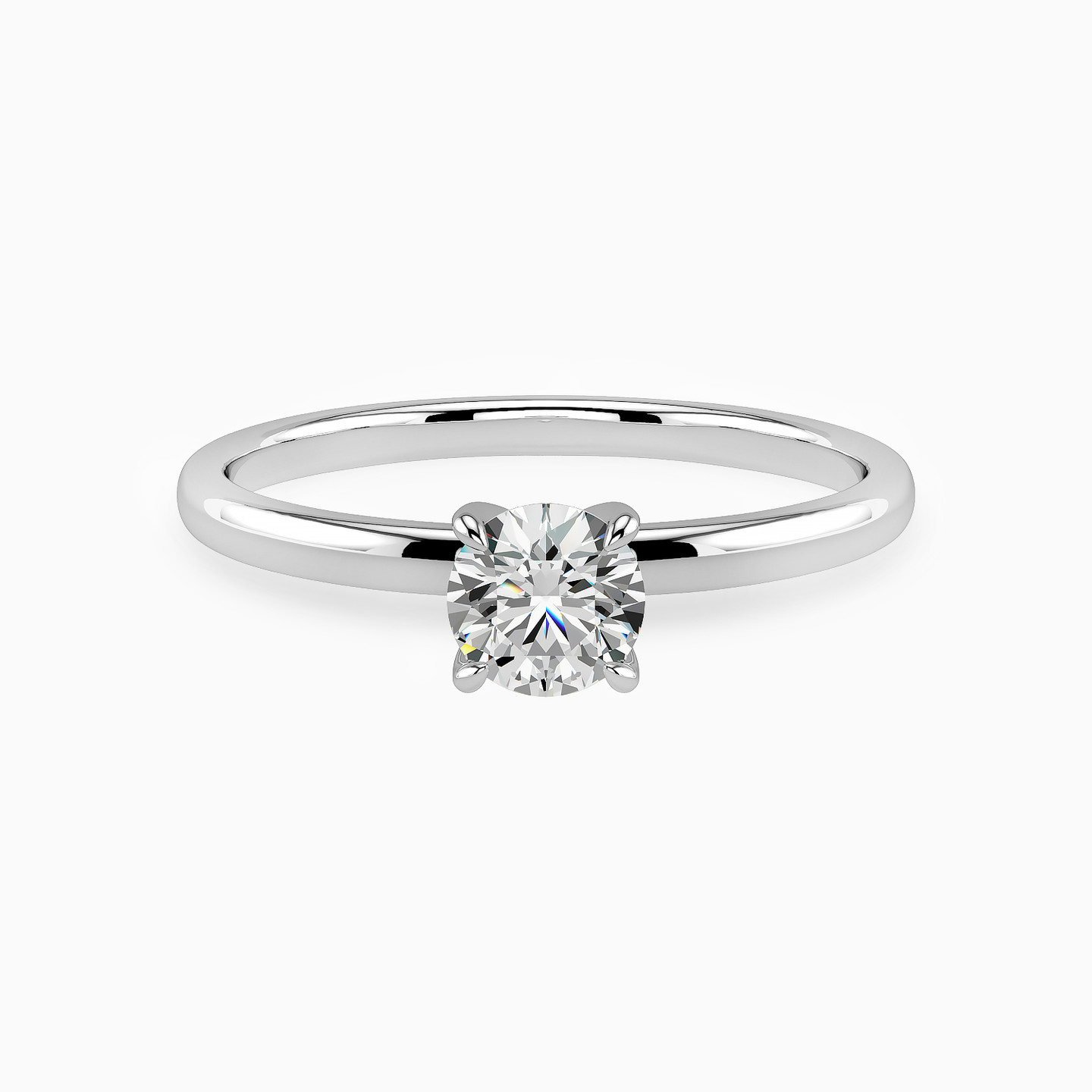 Circle Diamond Solitaire Ring in 18K Gold - 2 Circle Diamond Solitaire Ring in 18K Gold - 2