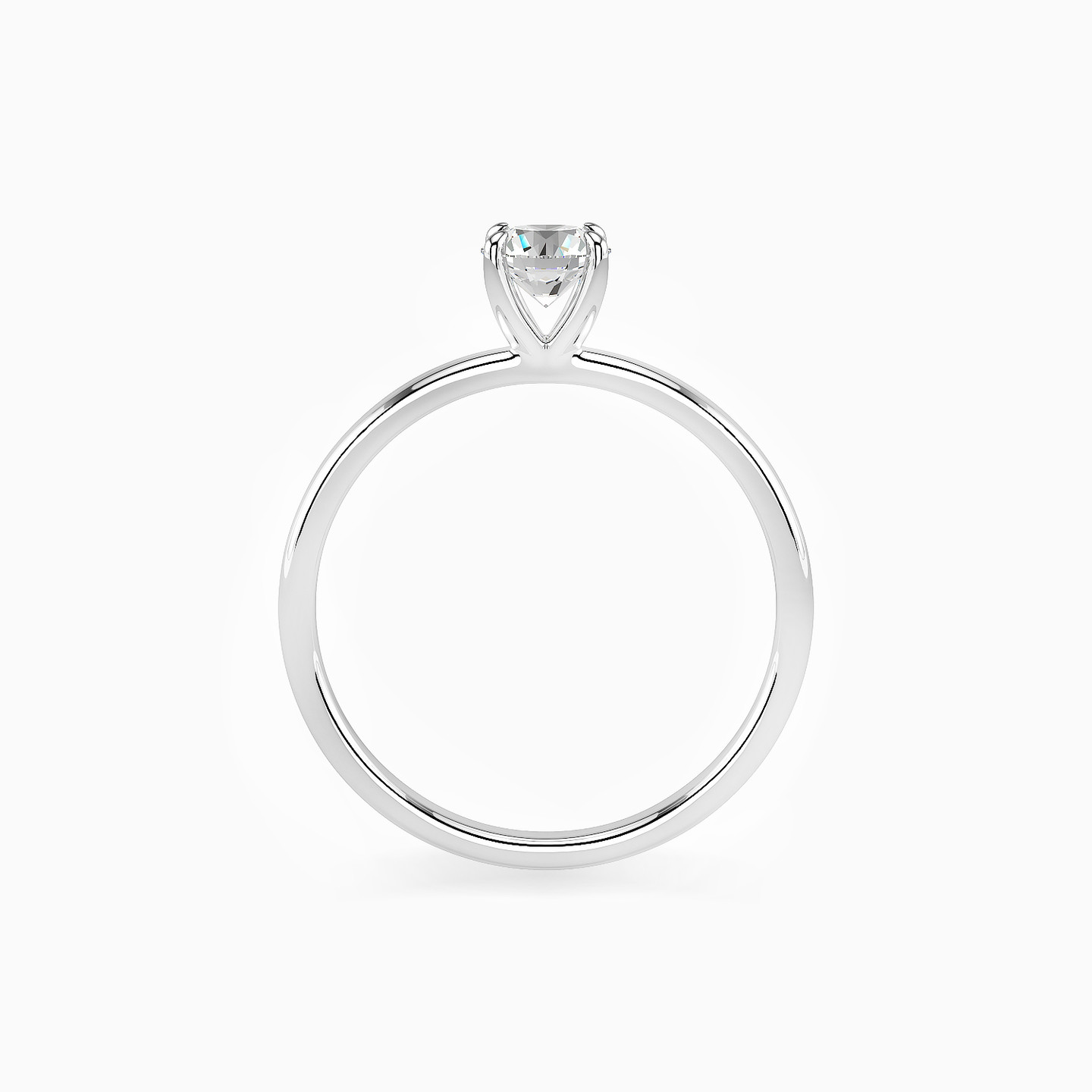 Circle Diamond Solitaire Ring in 18K Gold - 4 Circle Diamond Solitaire Ring in 18K Gold - 4