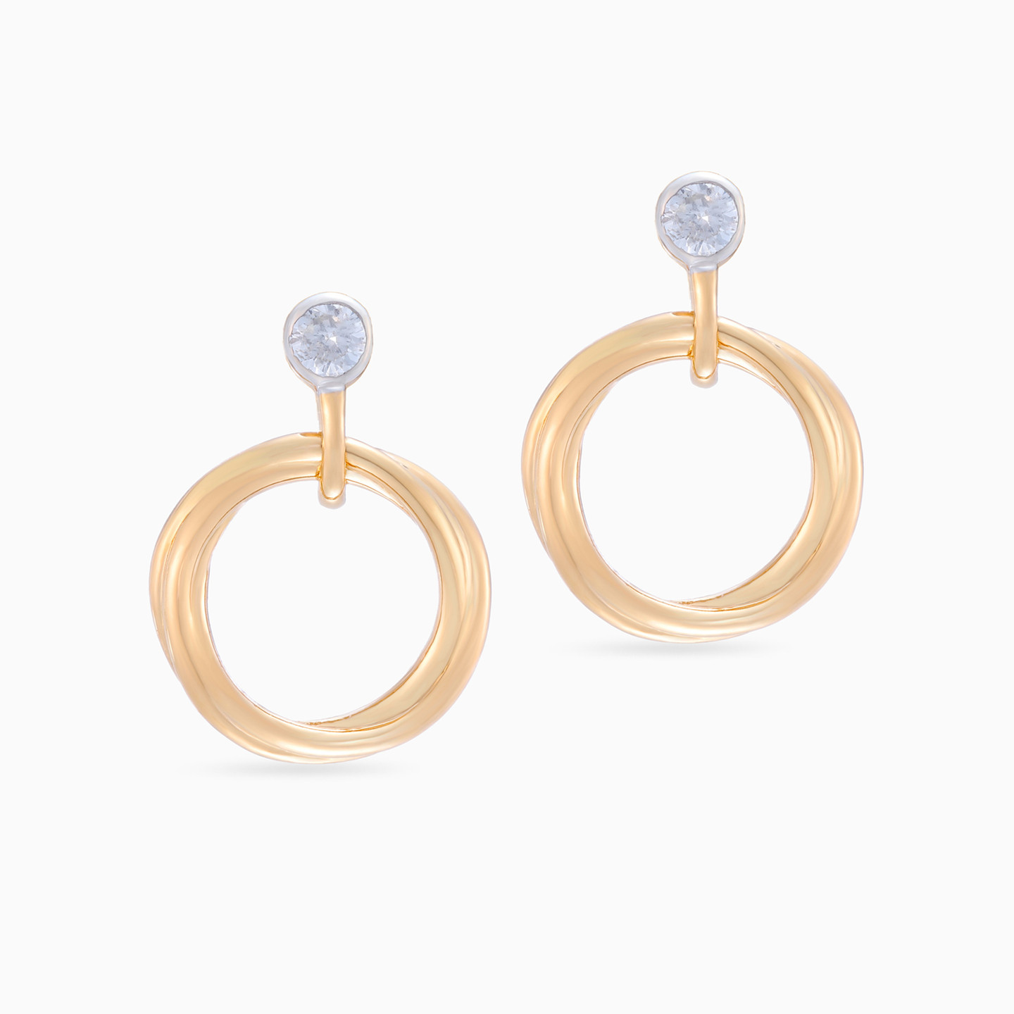 Circle Diamond Drop Earrings in 18K Gold Circle Diamond Drop Earrings in 18K Gold