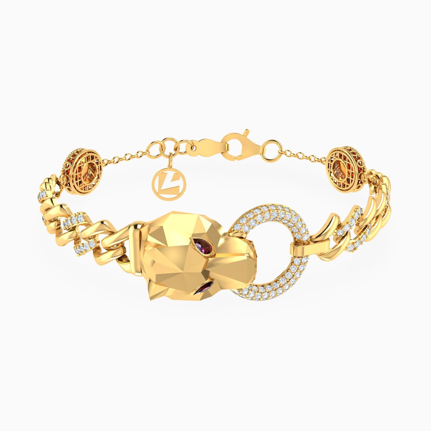 Panther Cubic Zirconia Chain Bracelet in 18K Gold Panther Cubic Zirconia Chain Bracelet in 18K Gold