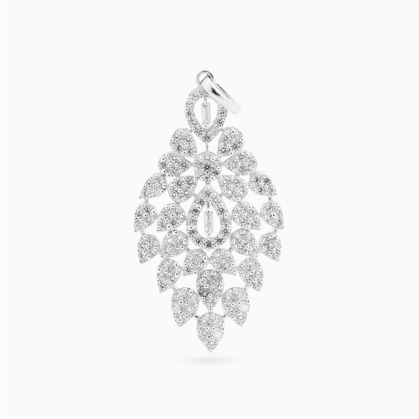 Leaf Cubic Zirconia Half Set in 18K Gold (3 Pieces) - 2 Leaf Cubic Zirconia Half Set in 18K Gold (3 Pieces) - 2