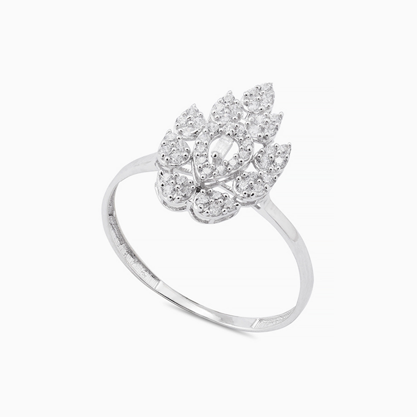 Leaf Cubic Zirconia Half Set in 18K Gold (3 Pieces) - 3 Leaf Cubic Zirconia Half Set in 18K Gold (3 Pieces) - 3