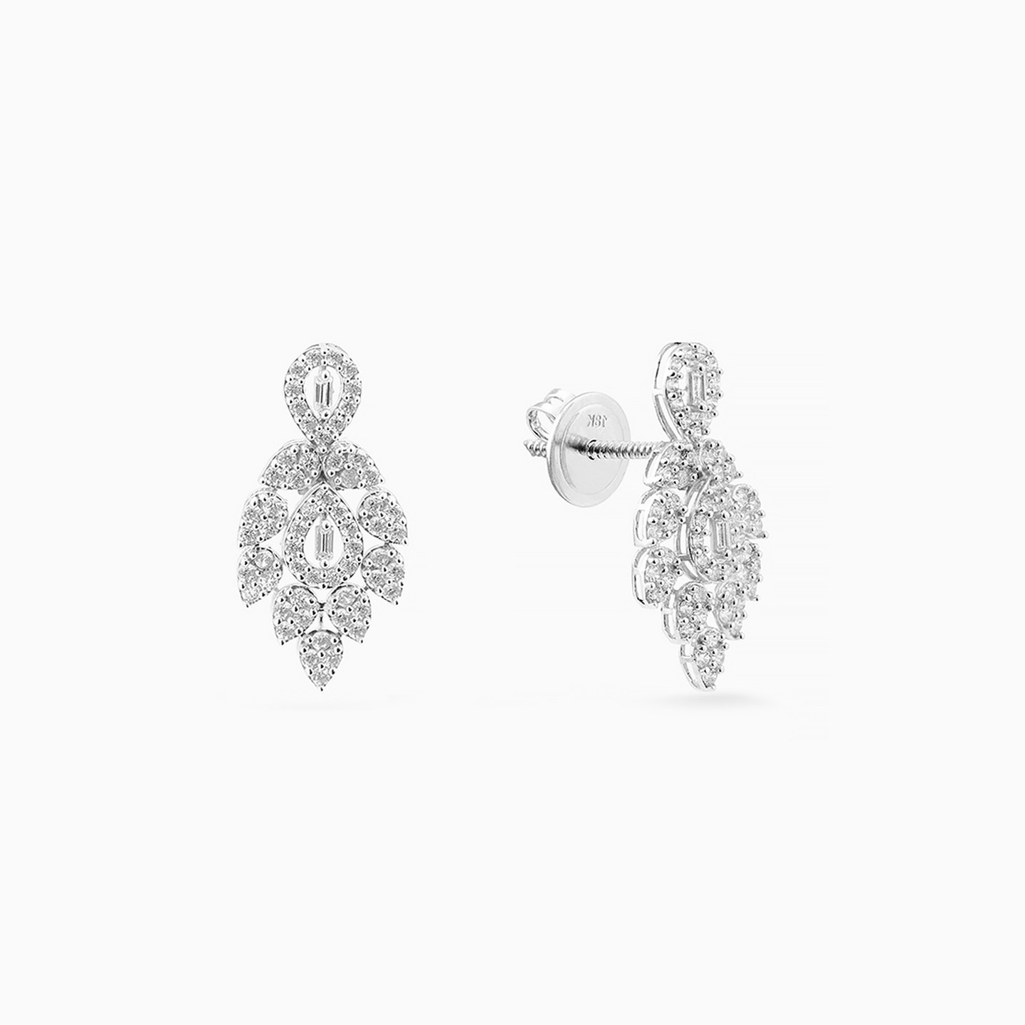 Leaf Cubic Zirconia Half Set in 18K Gold (3 Pieces) - 4 Leaf Cubic Zirconia Half Set in 18K Gold (3 Pieces) - 4