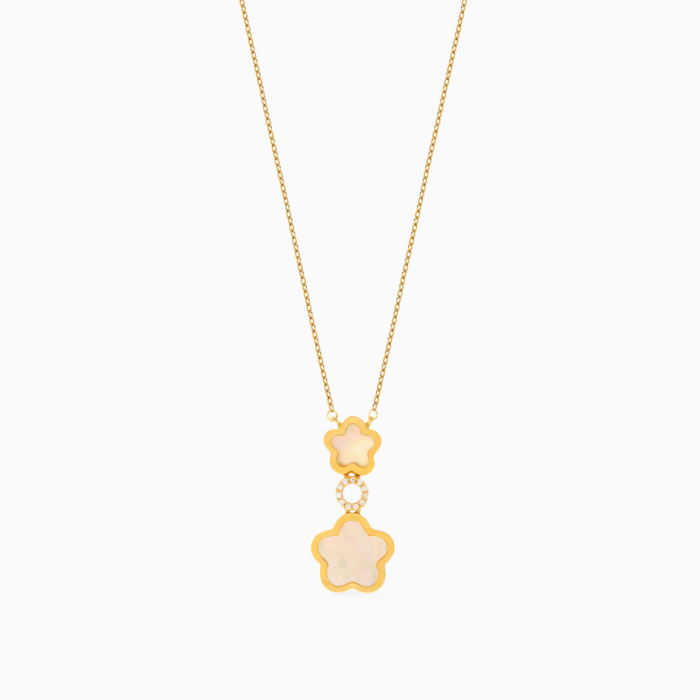 18K Gold Colored Stones Pendant Necklace - 2