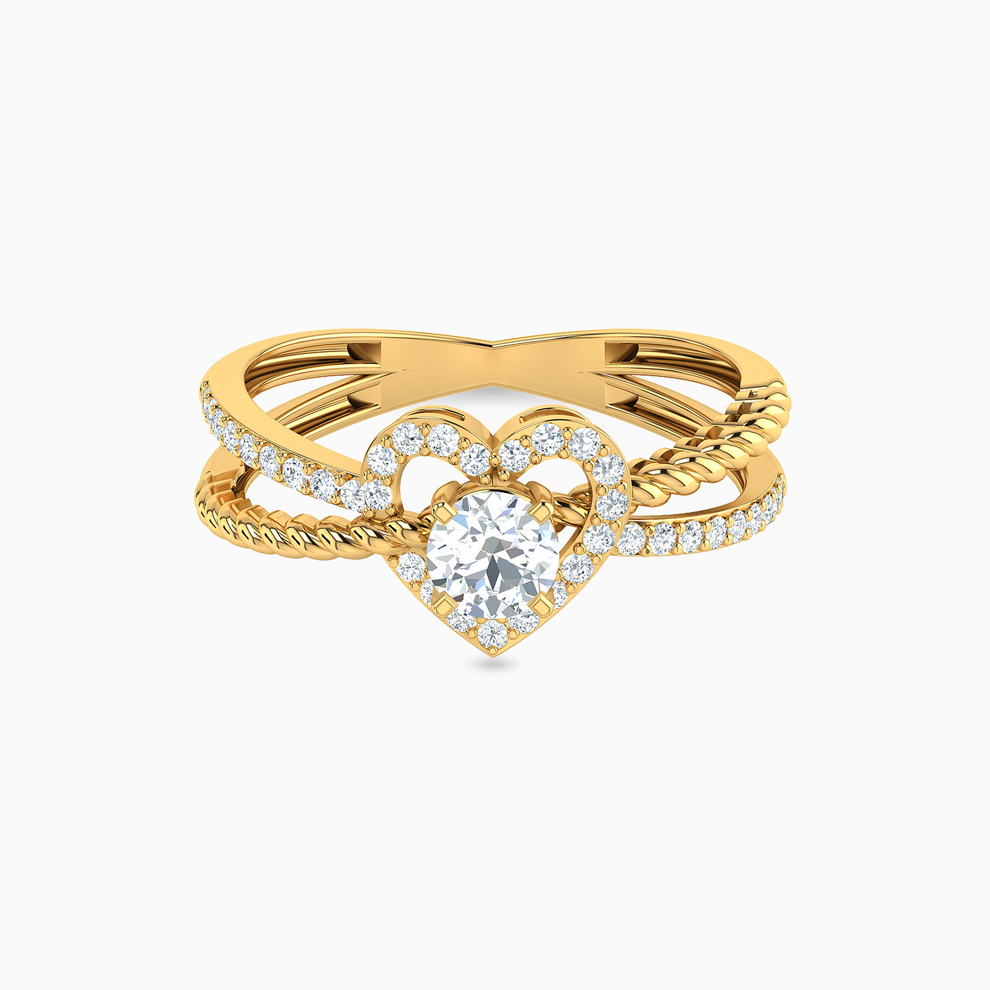 Heart Cubic Zirconia Ring in 21K Gold Heart Cubic Zirconia Ring in 21K Gold