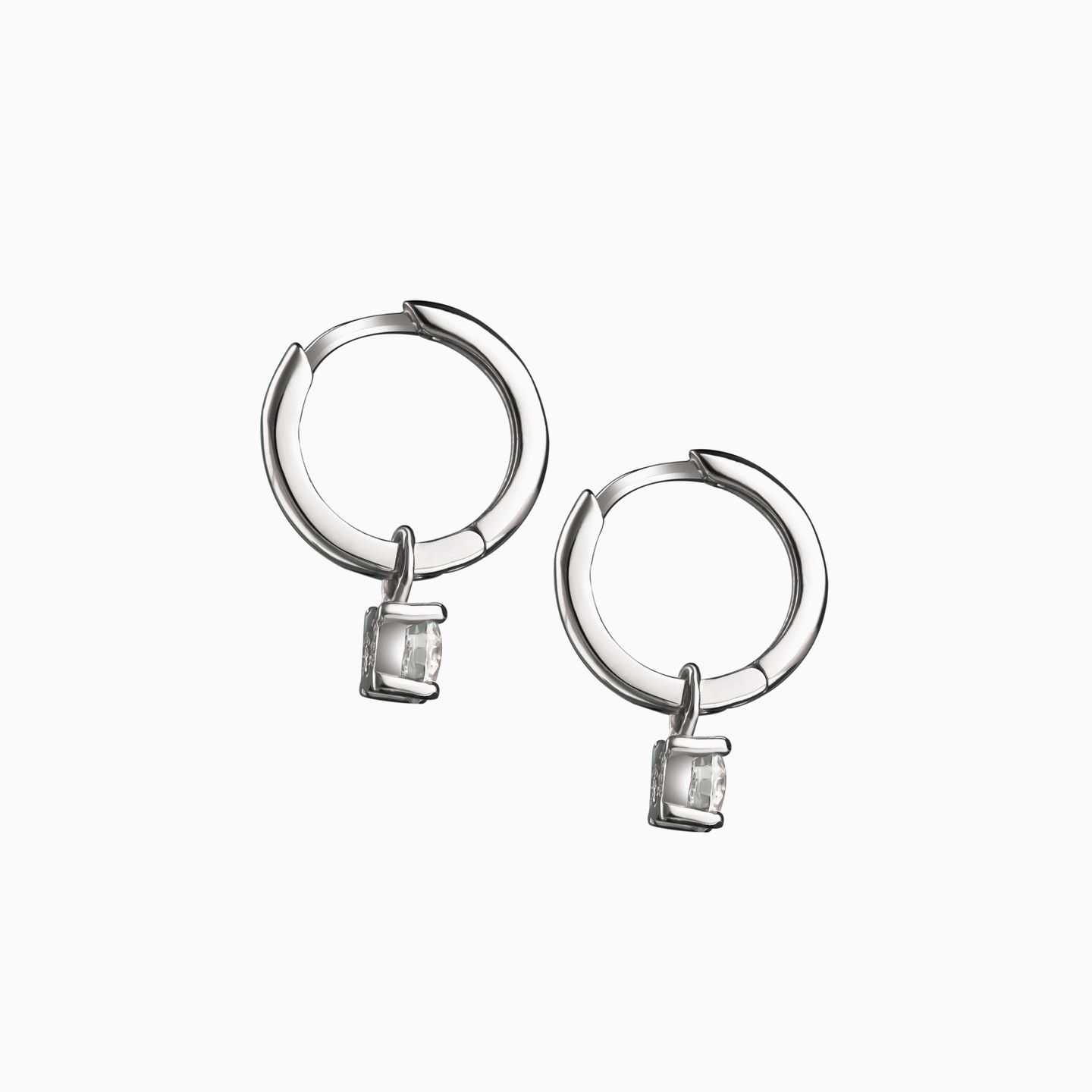 Circle Cubic Zirconia Sterling Silver Drop Earrings - 3 Circle Cubic Zirconia Sterling Silver Drop Earrings - 3