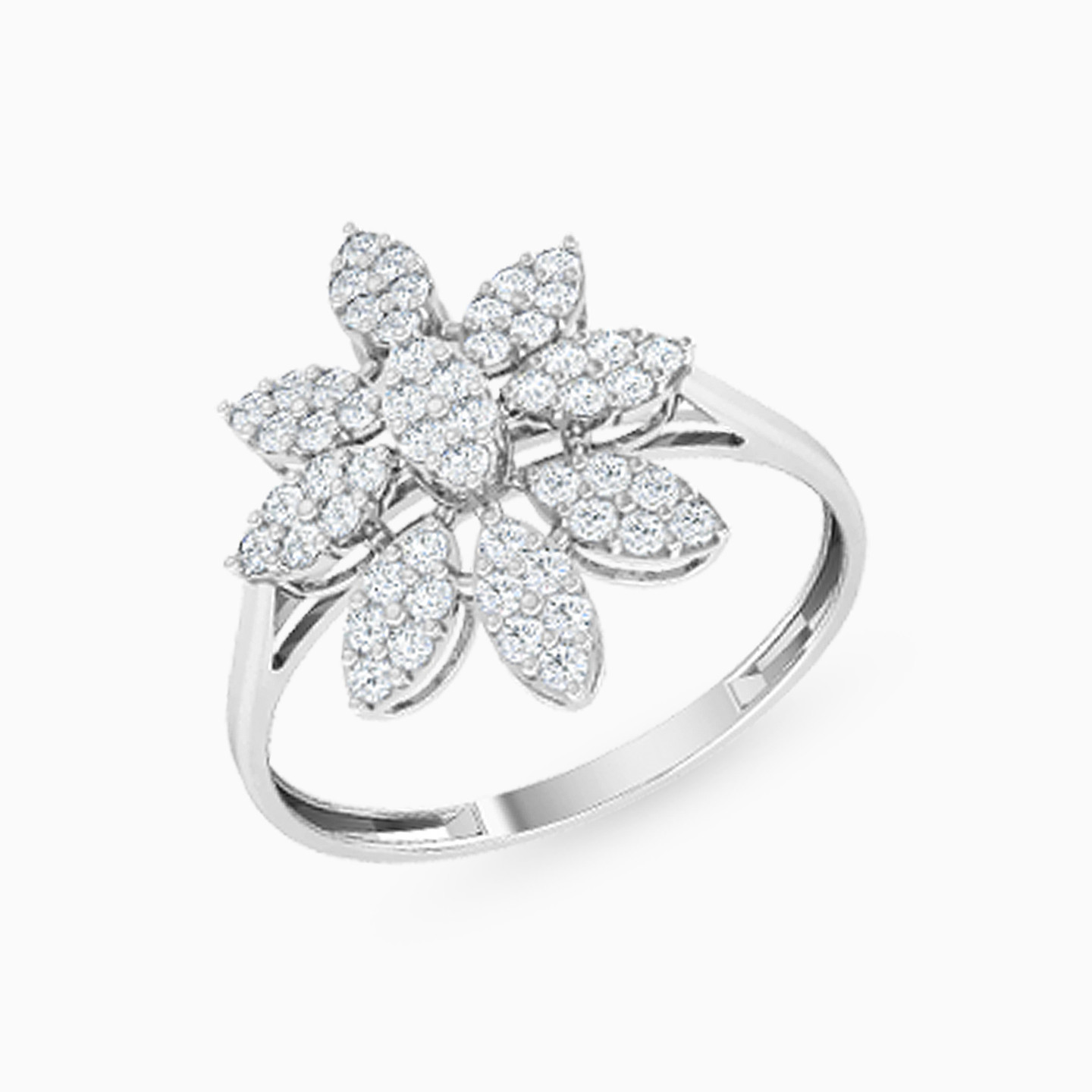 Flower Cubic Zirconia Full Set in 18K Gold (4 Pieces) - 4 Flower Cubic Zirconia Full Set in 18K Gold (4 Pieces) - 4