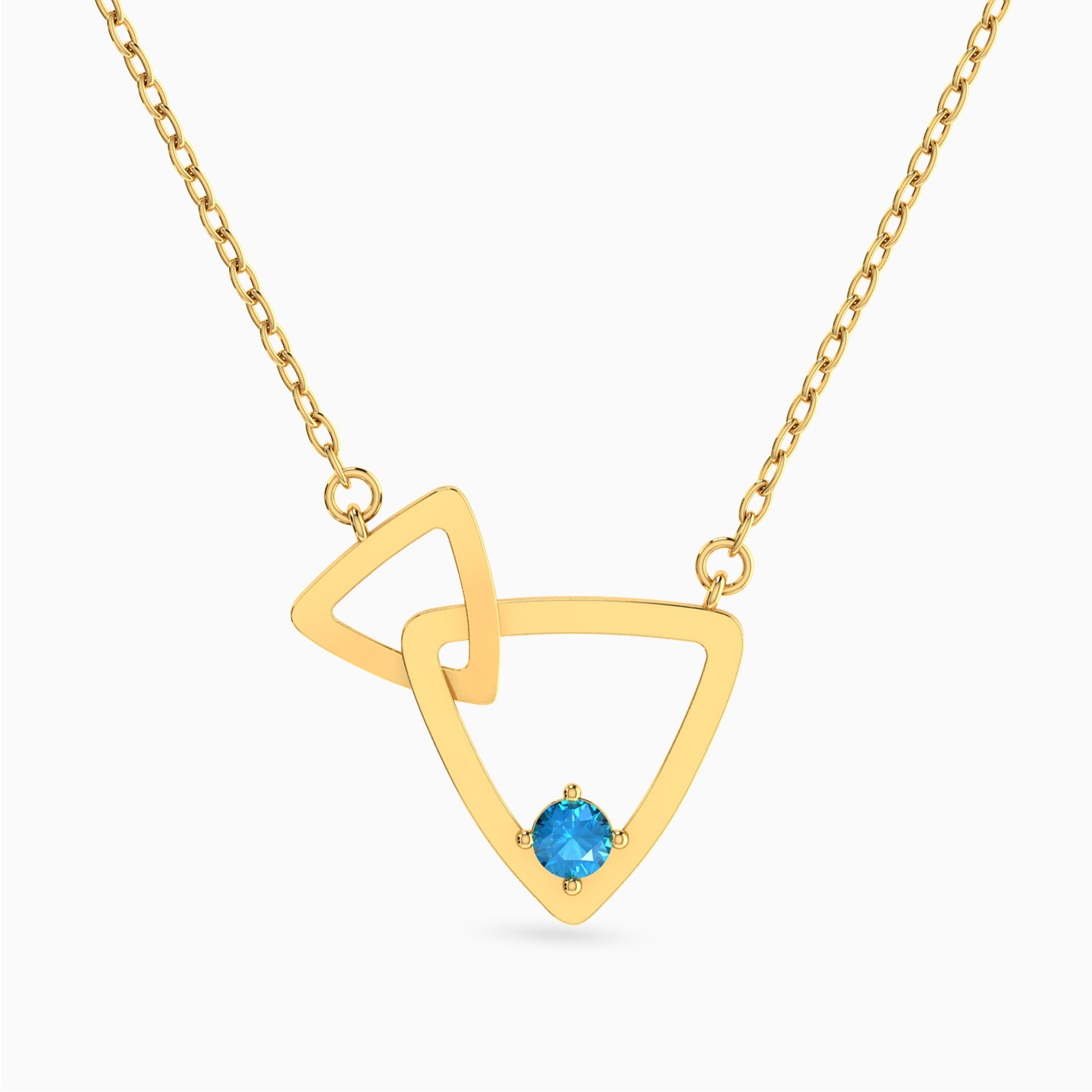 Triangle Colored Stone Necklace in 18K Gold Triangle Colored Stone Necklace in 18K Gold