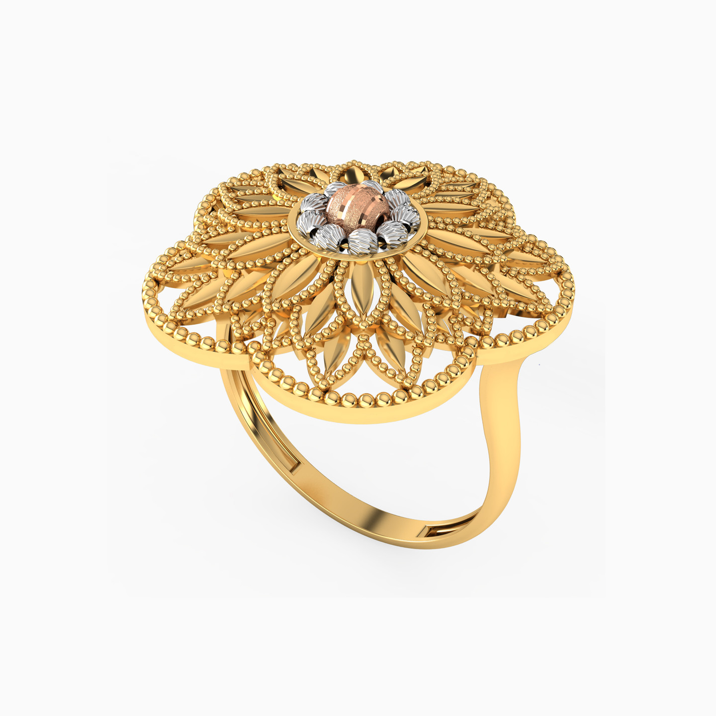 Flower Ring in 21K Gold - 2 Flower Ring in 21K Gold - 2