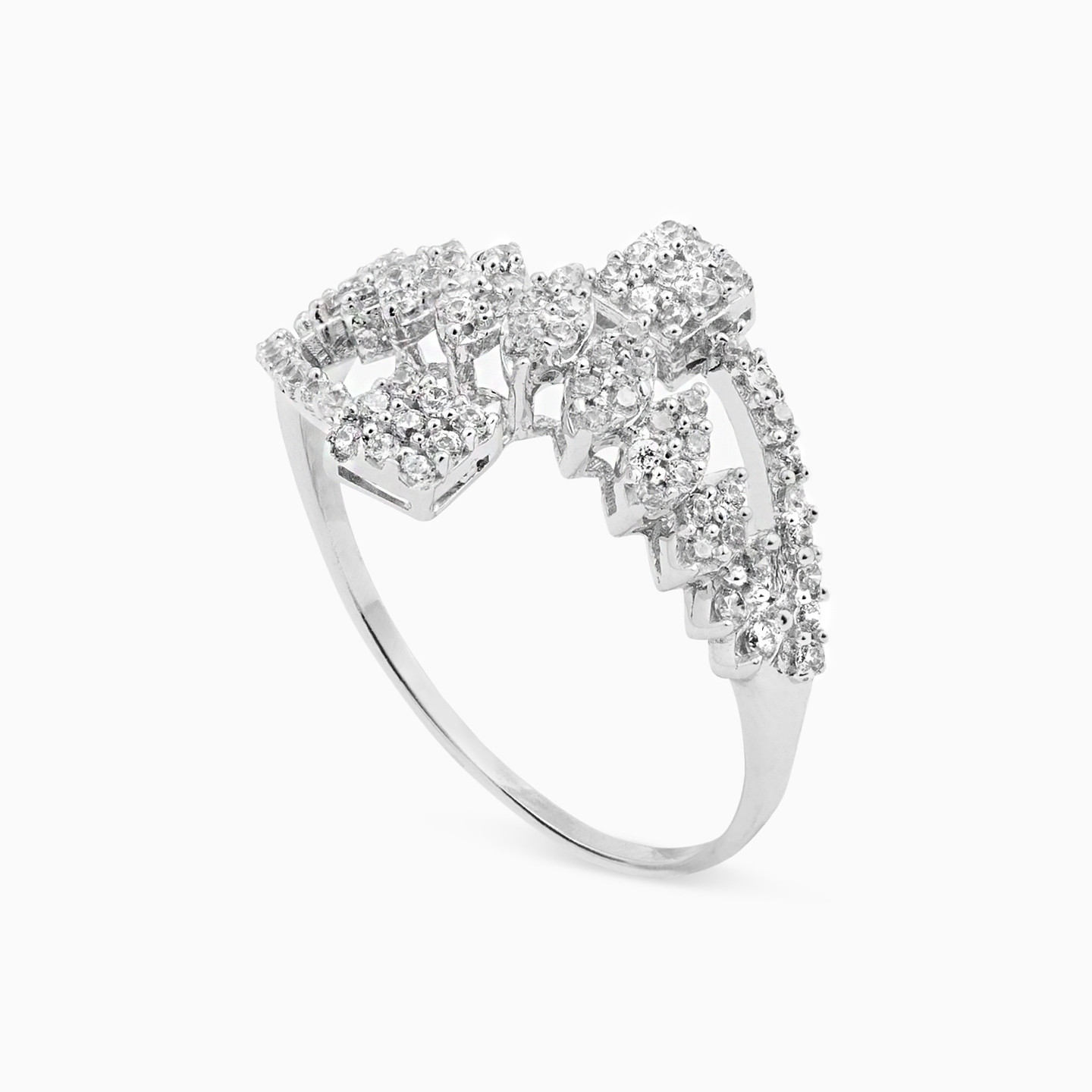 Twist Cubic Zirconia Ring in 18K Gold - 2 Twist Cubic Zirconia Ring in 18K Gold - 2