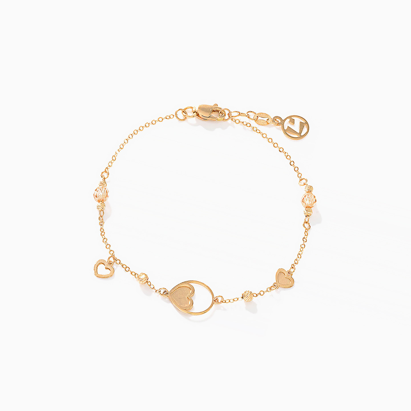 Heart Chain Bracelet in 21K Gold