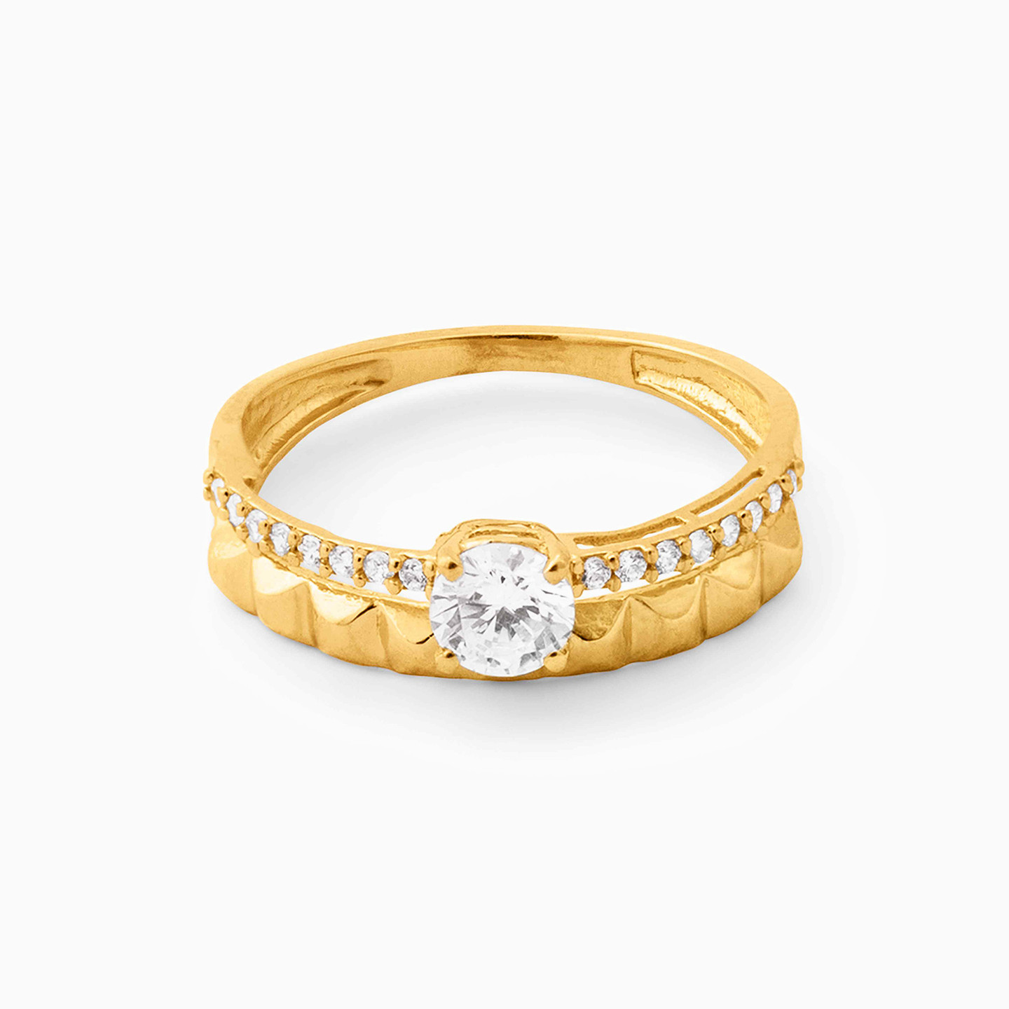 Circle Cubic Zirconia Ring in 21K Gold Circle Cubic Zirconia Ring in 21K Gold