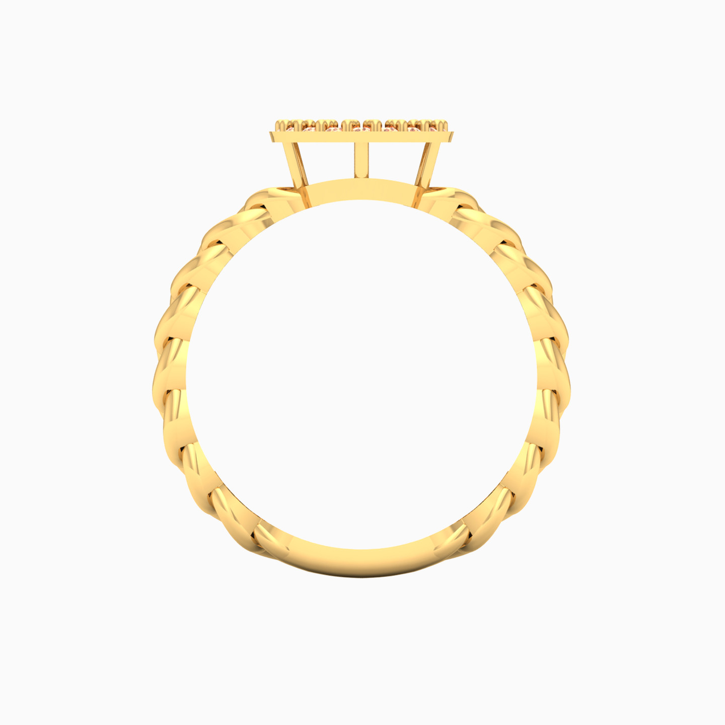 Circle Orange Stone Ring in 18K Gold - 3 Circle Orange Stone Ring in 18K Gold - 3