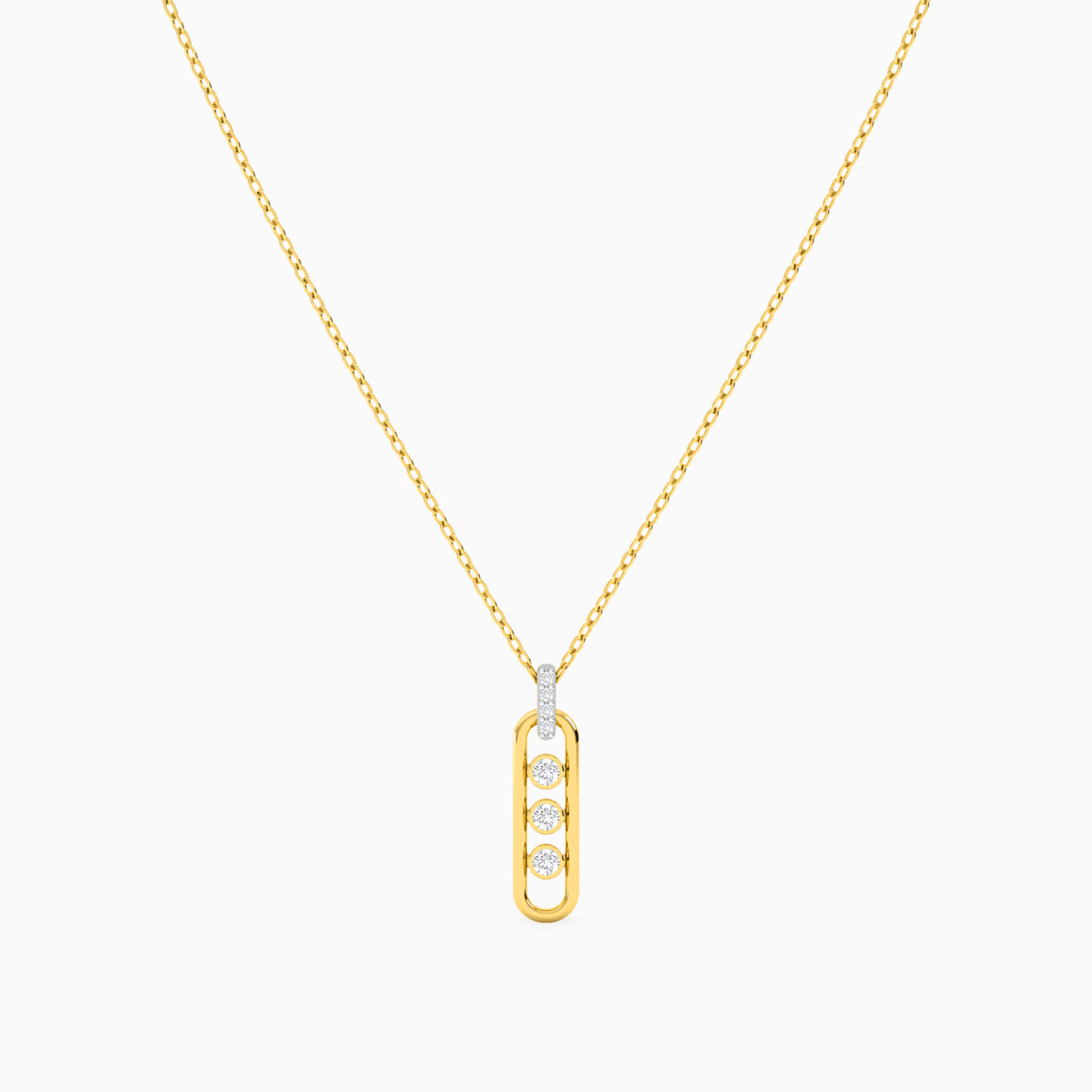 Links Diamonds Necklace In 18K Gold - 3