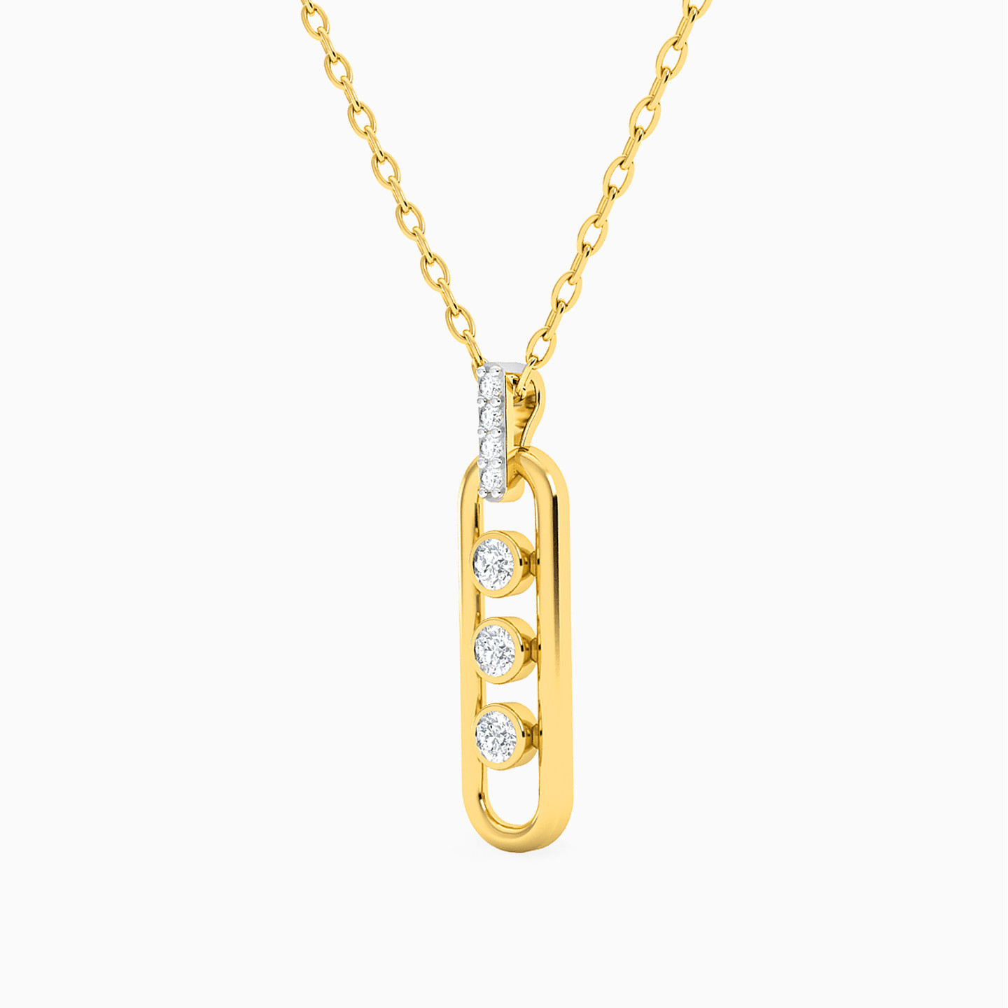 Links Diamonds Necklace In 18K Gold - 2