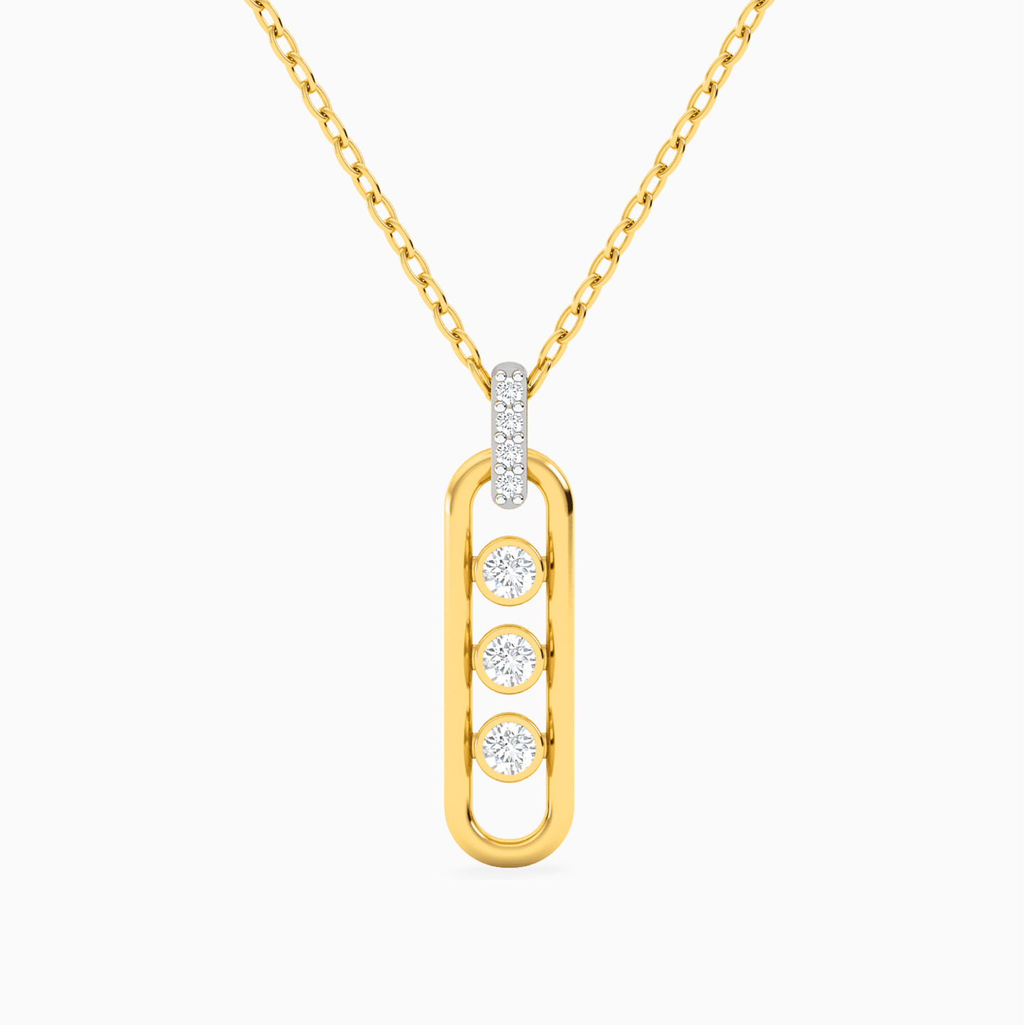 Links Diamonds Necklace In 18K Gold
