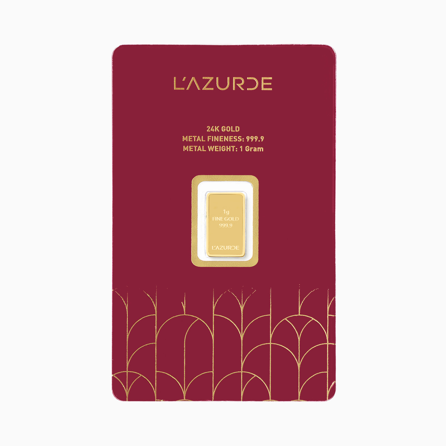 1g Dune Design Gold Bar in 24K Gold - 3 1g Dune Design Gold Bar in 24K Gold - 3