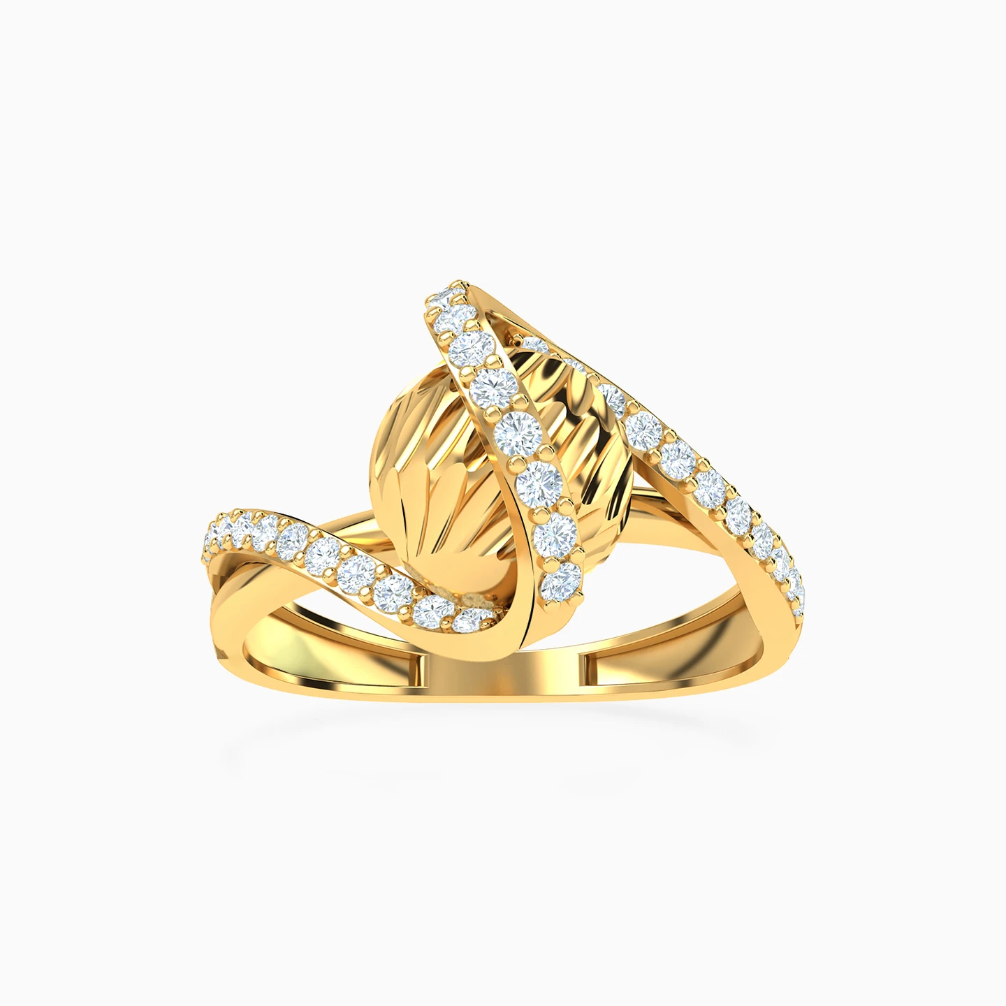 Twist Cubic Zirconia Ring in 21K Gold Twist Cubic Zirconia Ring in 21K Gold