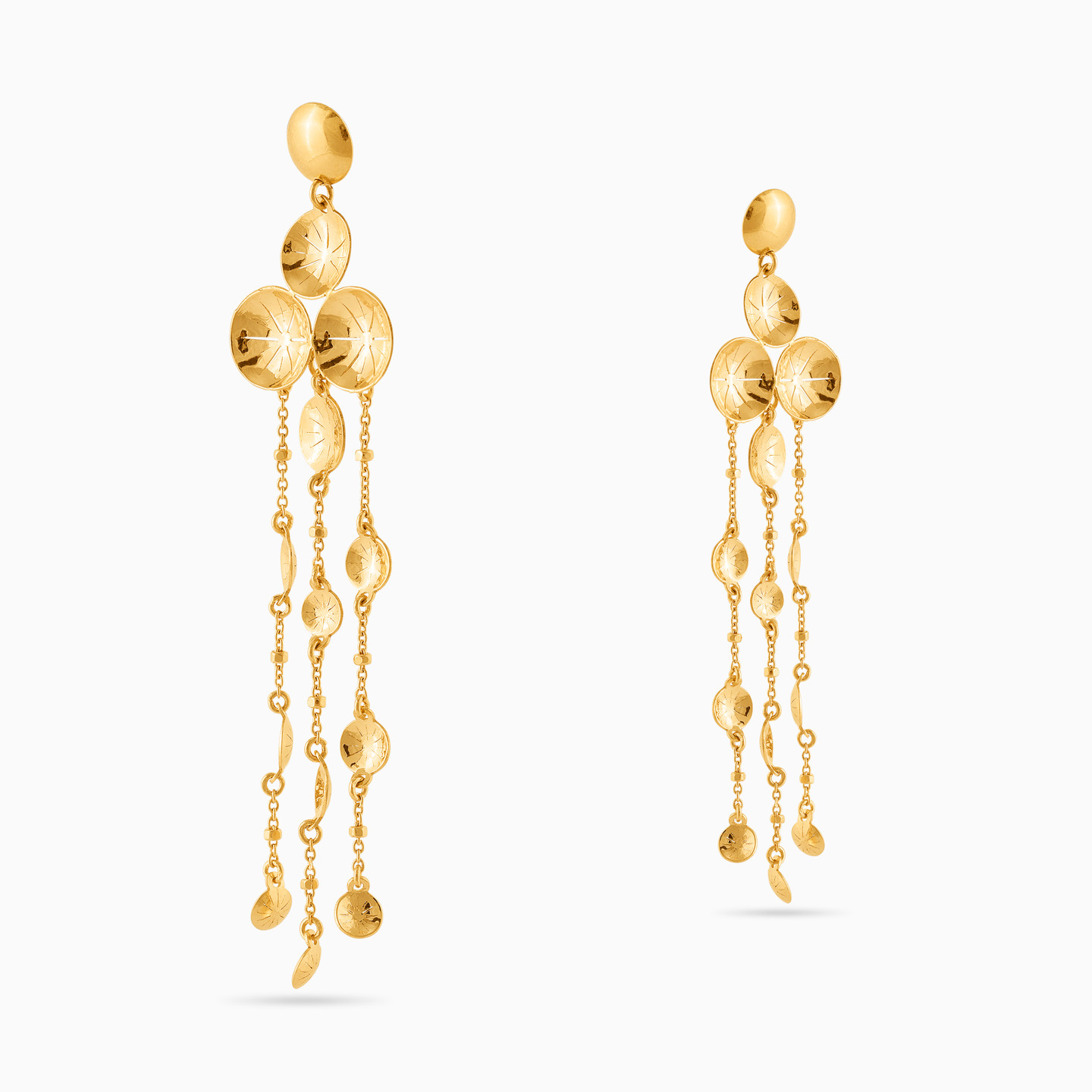 Tassel Drop Earrings in 21K Gold - 2 Tassel Drop Earrings in 21K Gold - 2